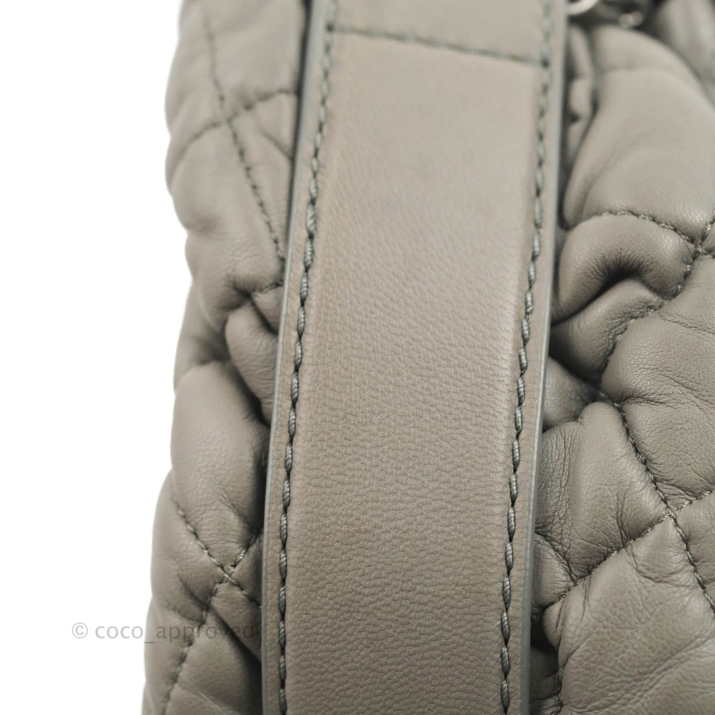 Chanel Medium Quilted Soft Accordion Flap Bag Grey Lambskin