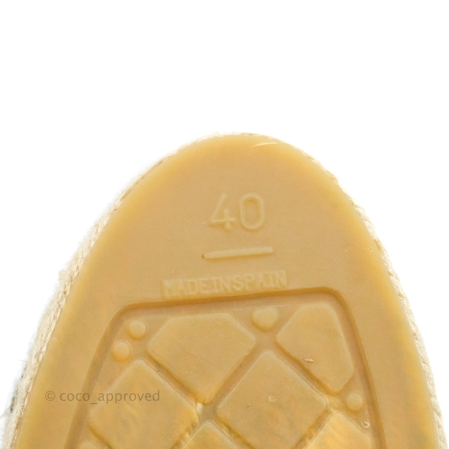 Chanel Quilted CC Espadrilles Ivory Black Lambskin Size 40