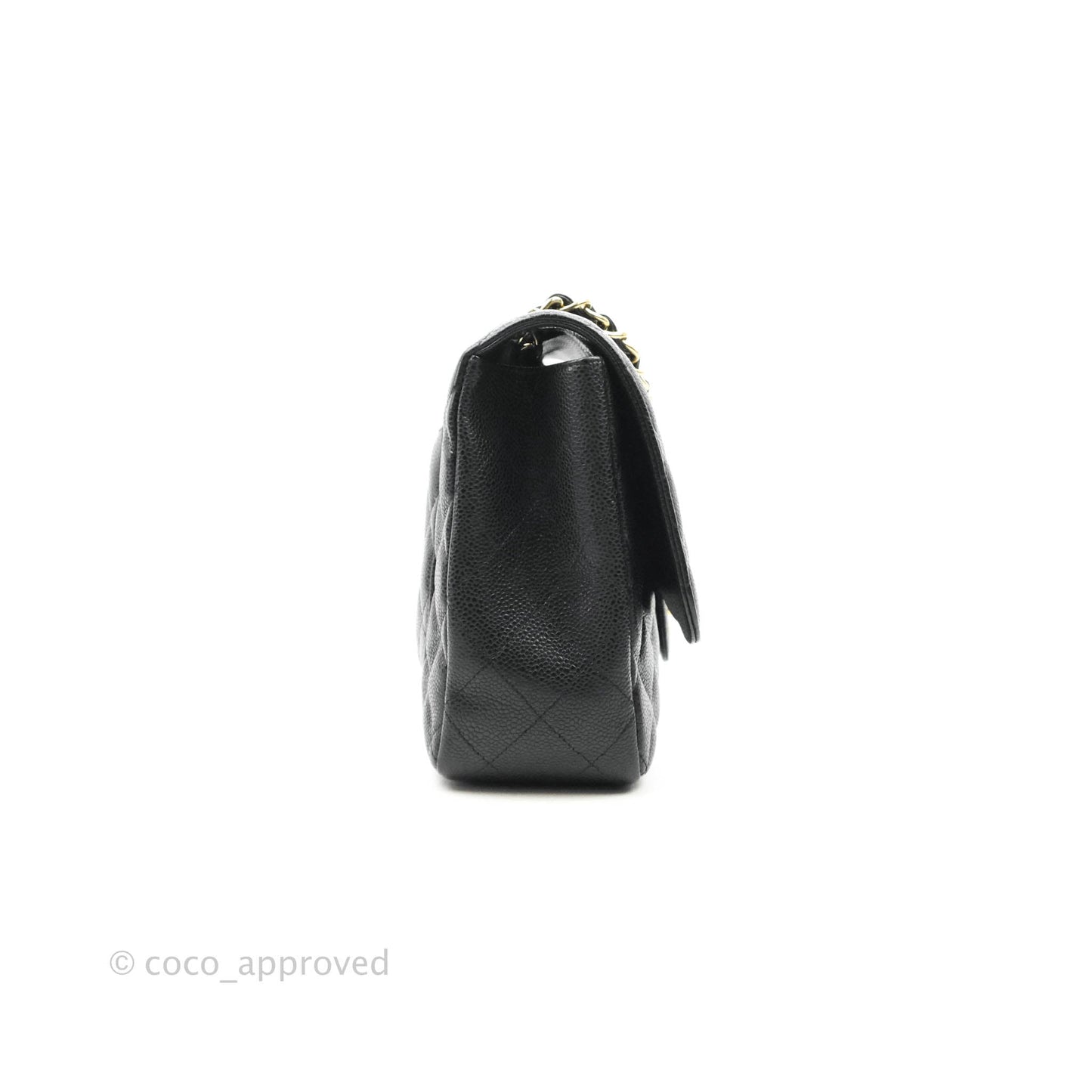 Chanel Jumbo Single Flap Black Caviar Gold Hardware