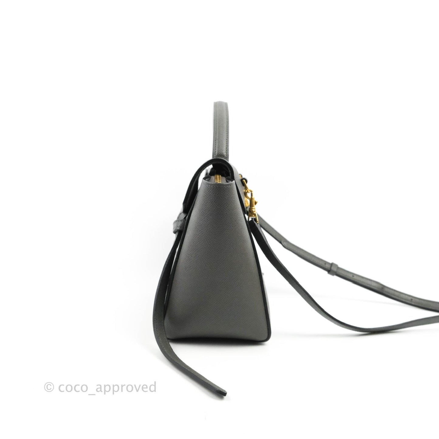 Celine Nano Belt Bag Grey Grained Calfskin Gold Hardware