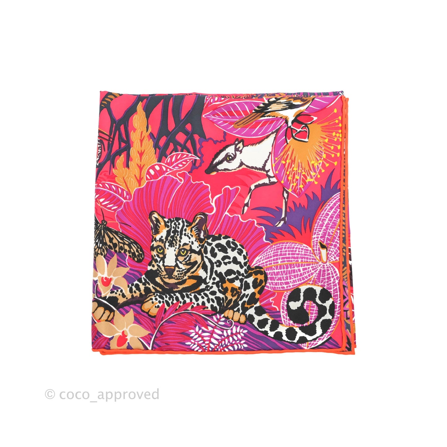 Hermès Wild Singapore Scarf 90 Rouge / Violet / Beige