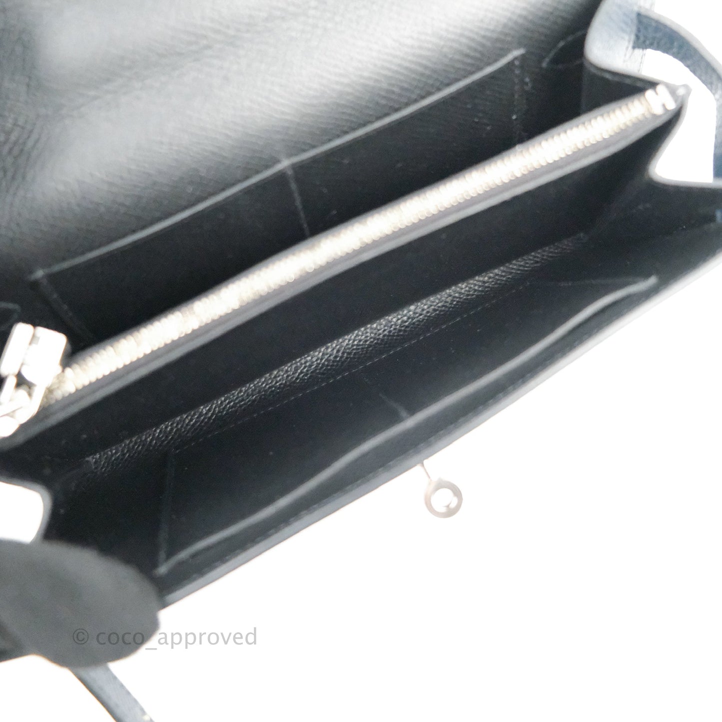 Hermès Epsom Kelly To Go Wallet Midnight Blue Palladium Hardware