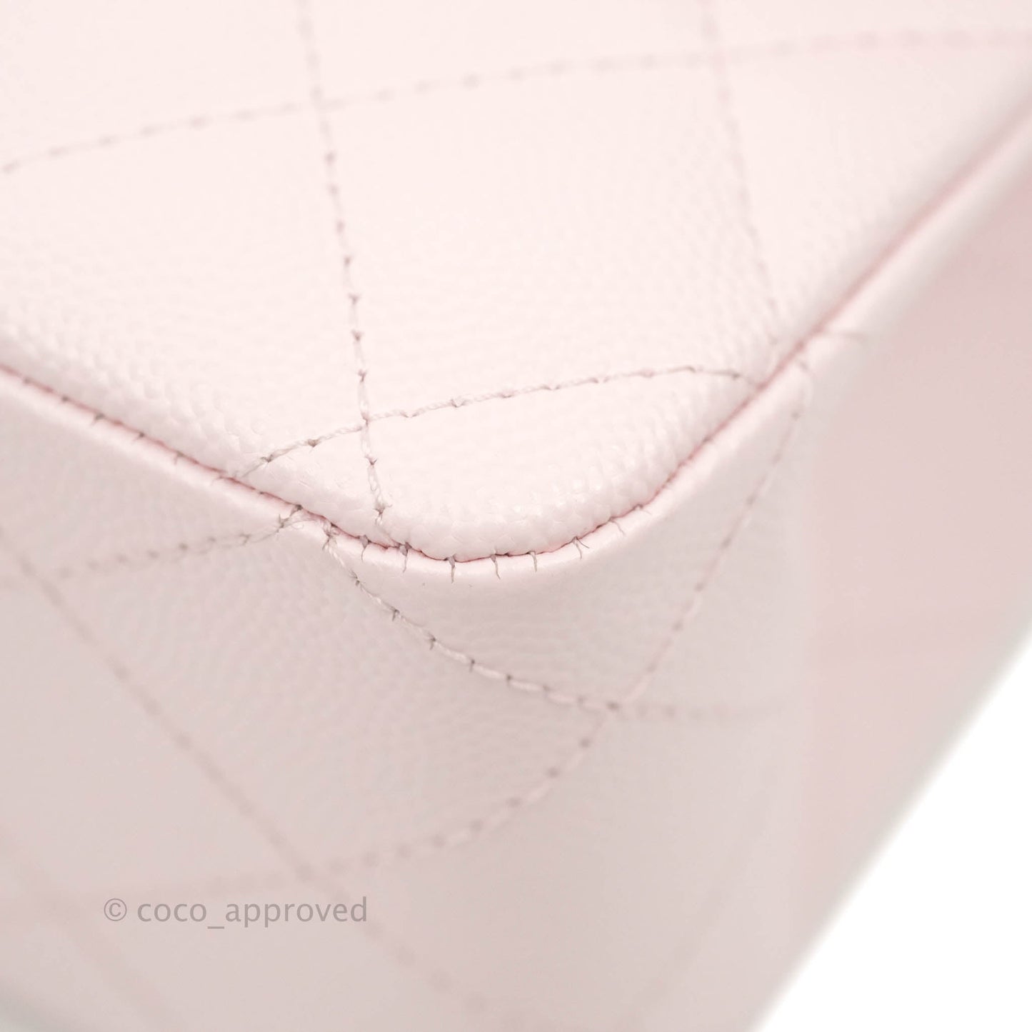 Chanel Classic M/L Medium Flap Quilted Light Pink Caviar Gold Hardware 22P