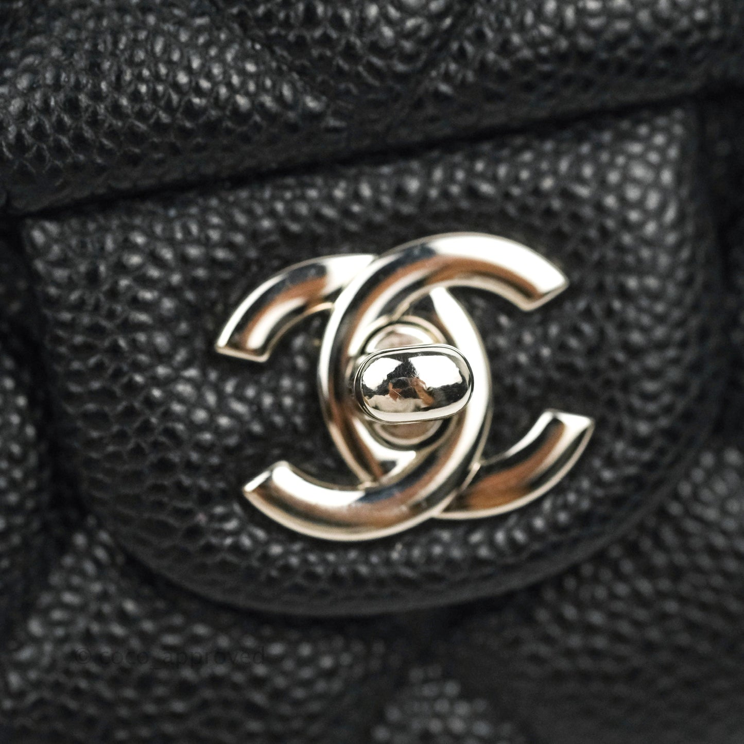 Chanel Quilted Clutch with Chain Black Caviar Silver Hardware