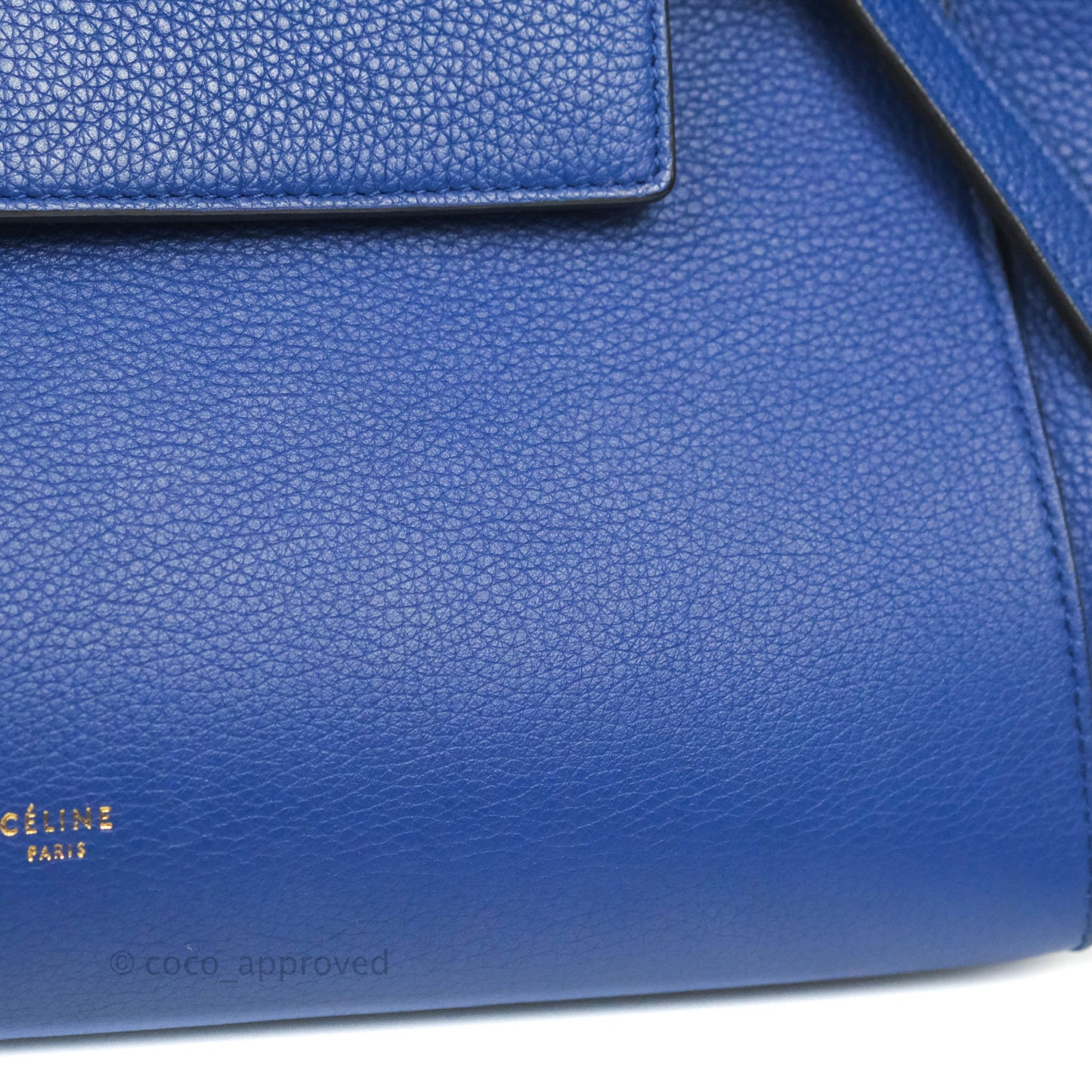 Celine Mini Belt Bag Blue Grained Calfskin Gold Hardware