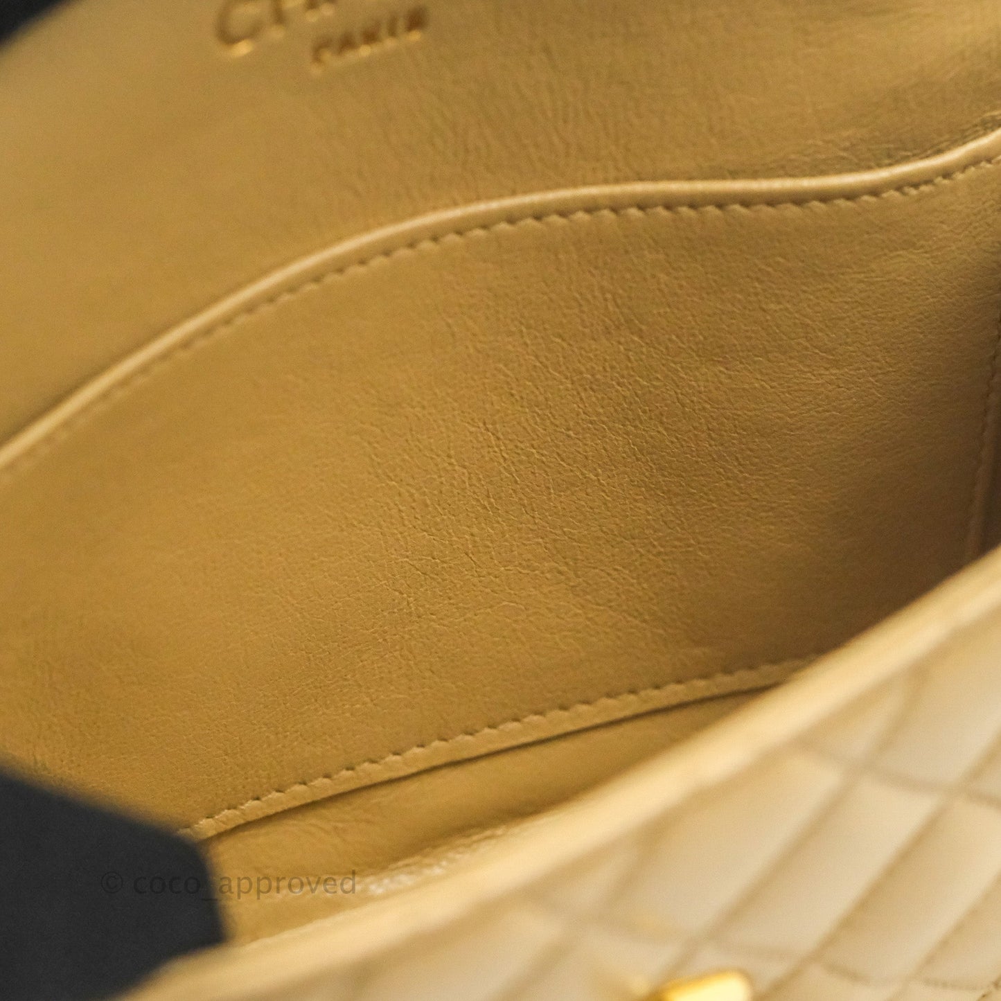 Chanel Vintage Mini Square Beige Lambskin 24K Gold Hardware