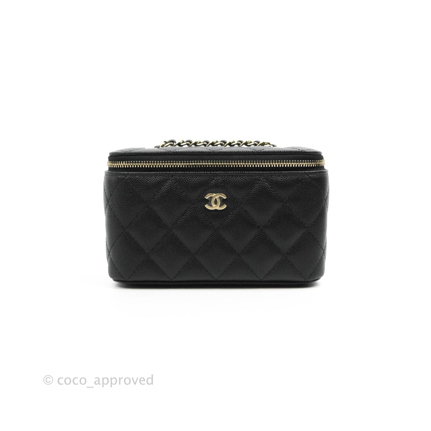 Chanel Vanity with Classic Chain Black Caviar Gold Hardware