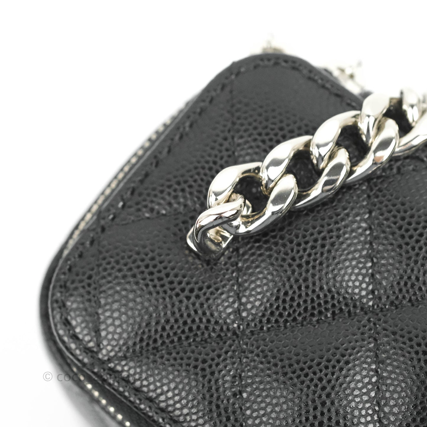 Chanel Mini Vanity With Coco Chain Black Caviar Silver Hardware