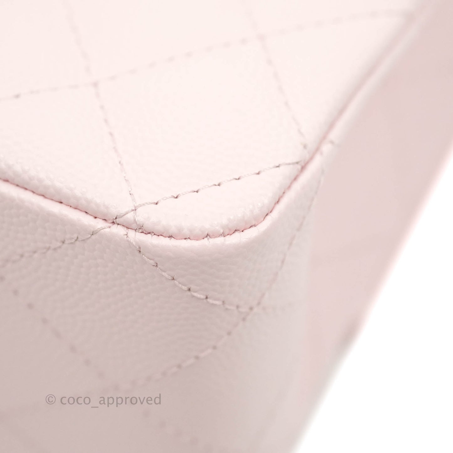 Chanel Classic M/L Medium Flap Quilted Light Pink Caviar Gold Hardware 22P