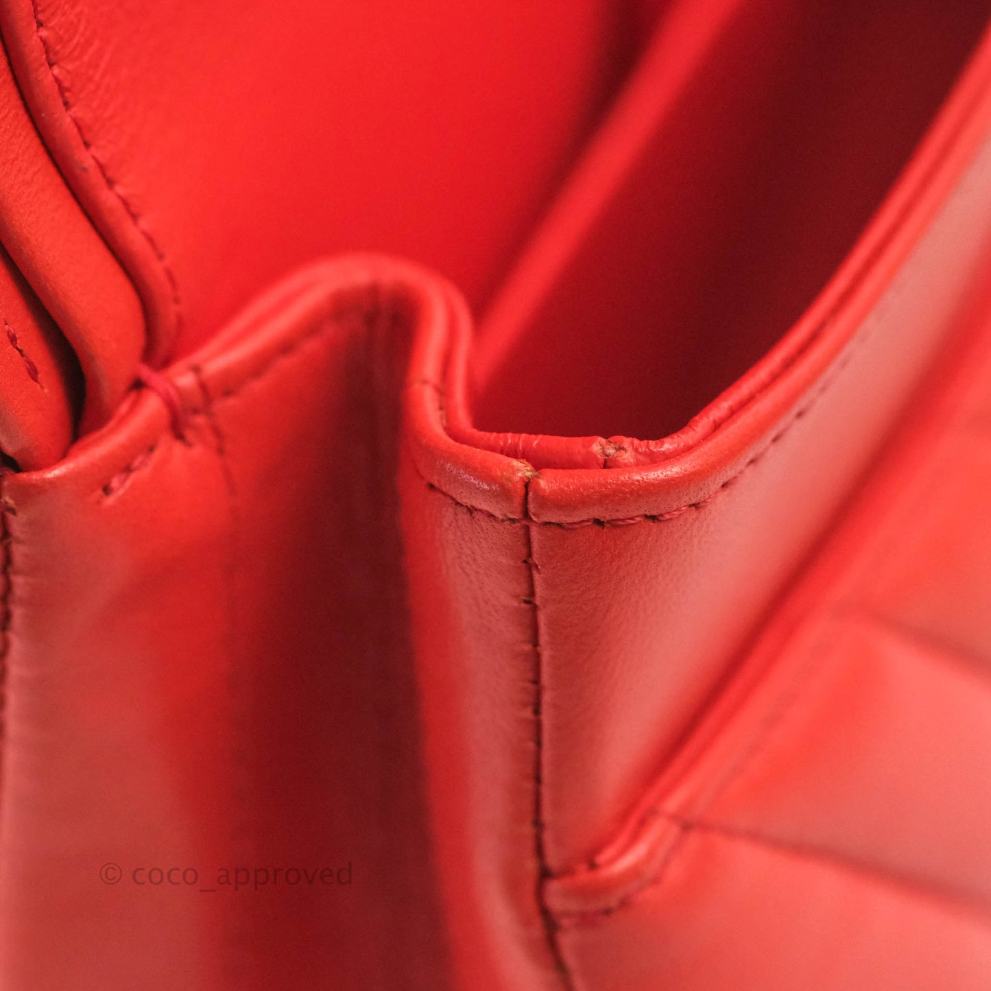 Chanel Classic M/L Medium Double Flap Brick Red Lambskin Gold Hardware