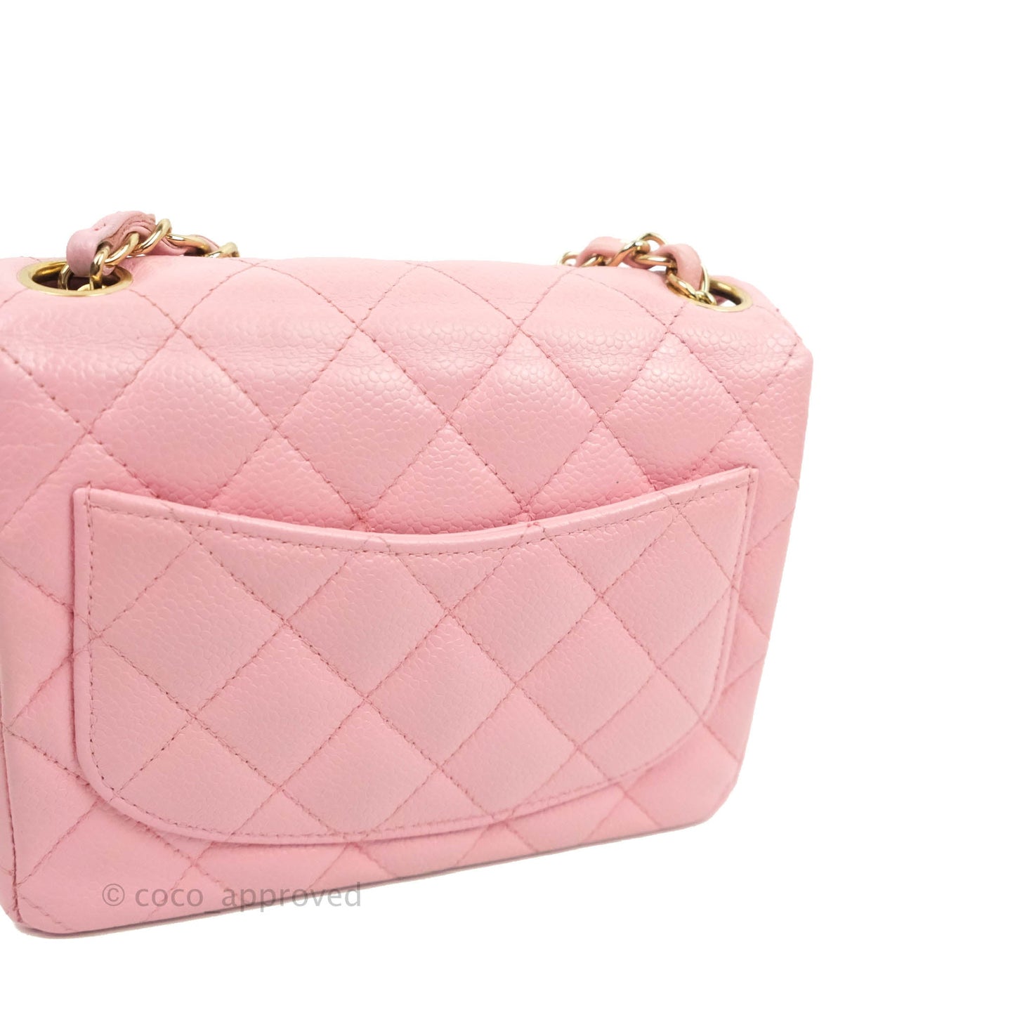 Chanel Quilted Vintage Mini Square Flap Pink Caviar Pink Hardware