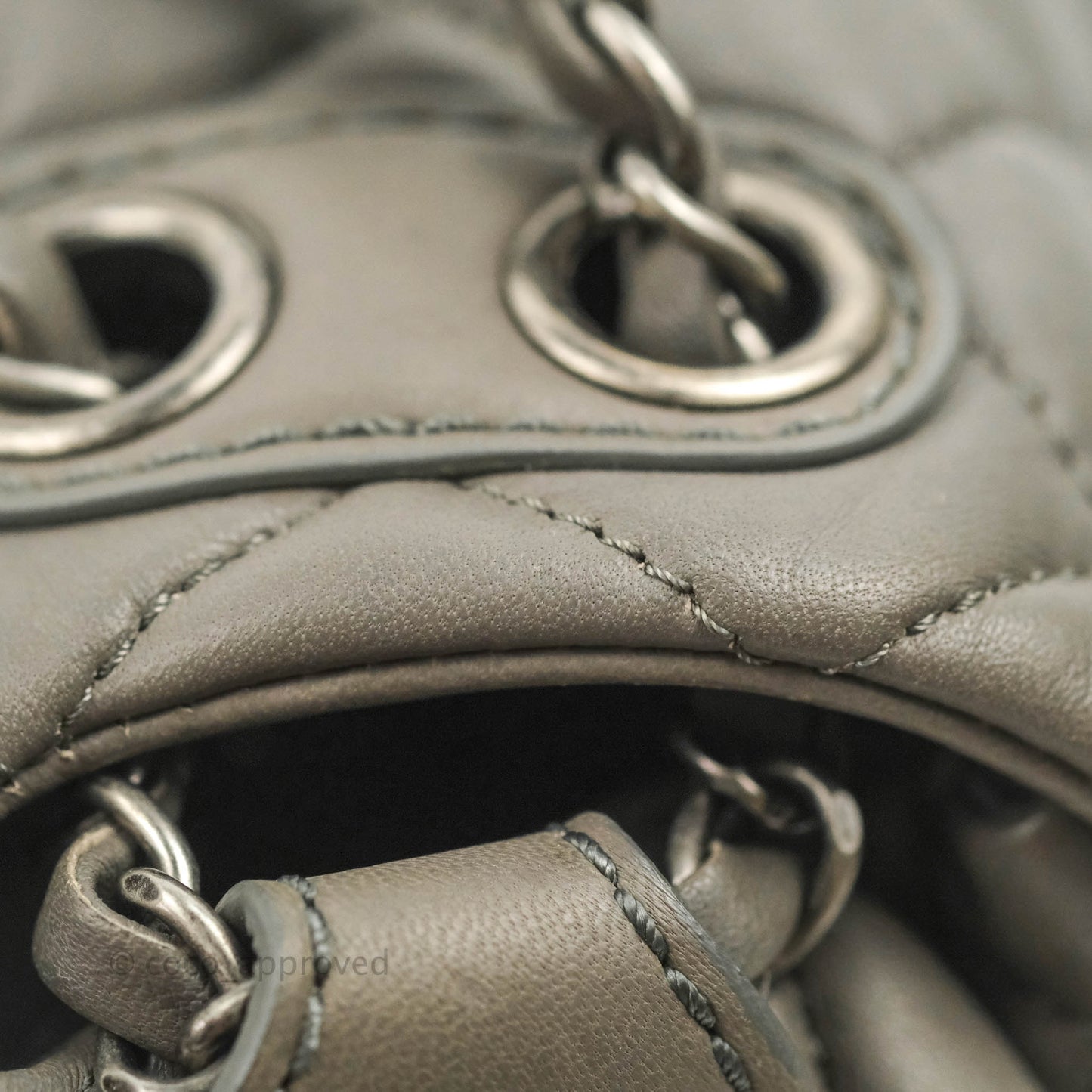 Chanel Medium Quilted Soft Accordion Flap Bag Grey Lambskin