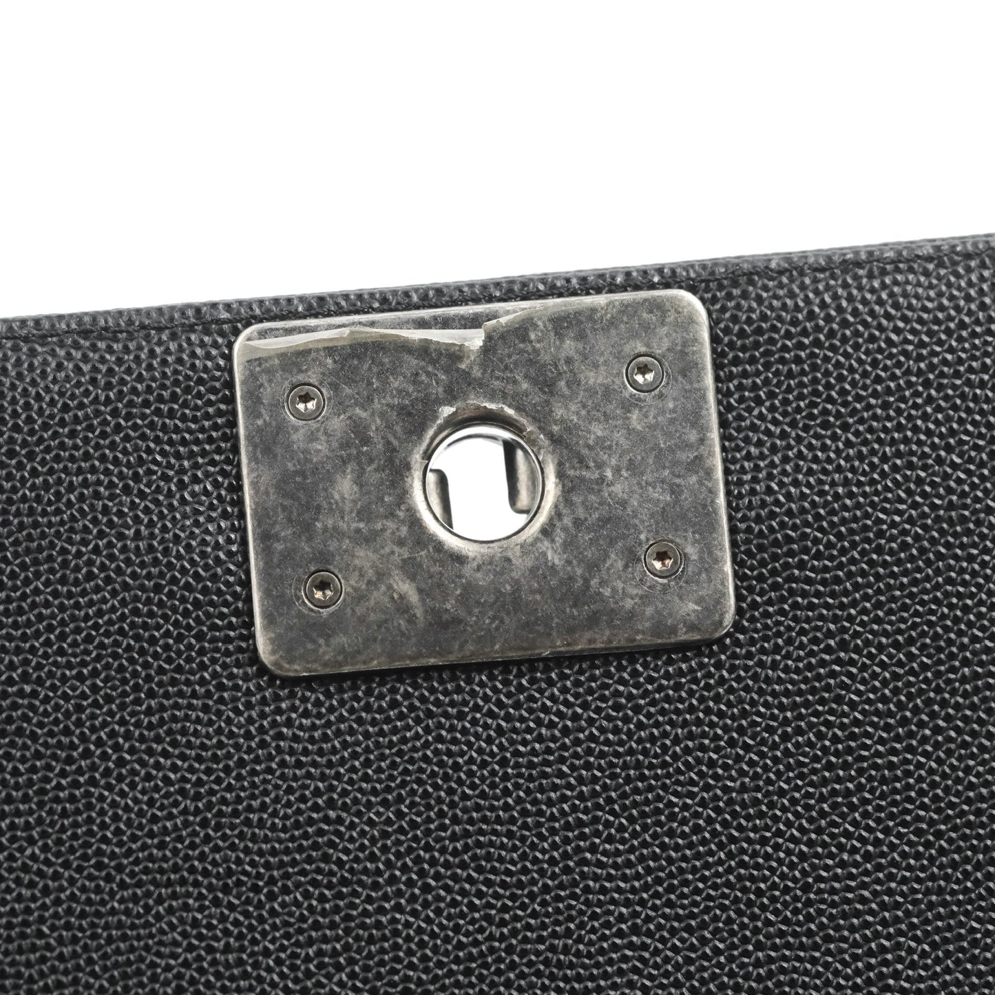 Chanel Small Boy Quilted Black Caviar Ruthenium Hardware