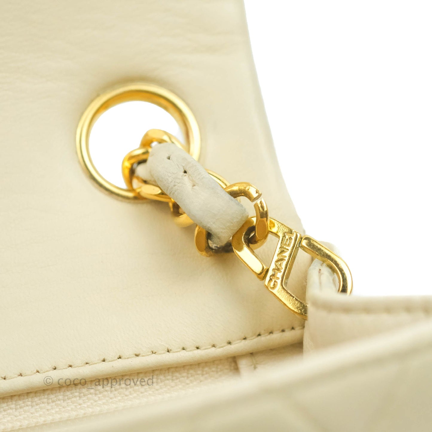 Chanel Vintage Mini Square Beige Lambskin 24K Gold Hardware