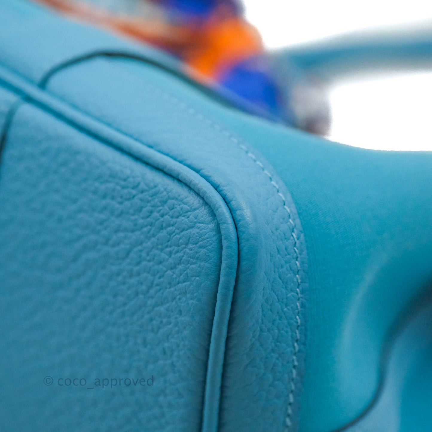 Hermès Garden Party 30 Canvas Bleu De Nord with Twilly