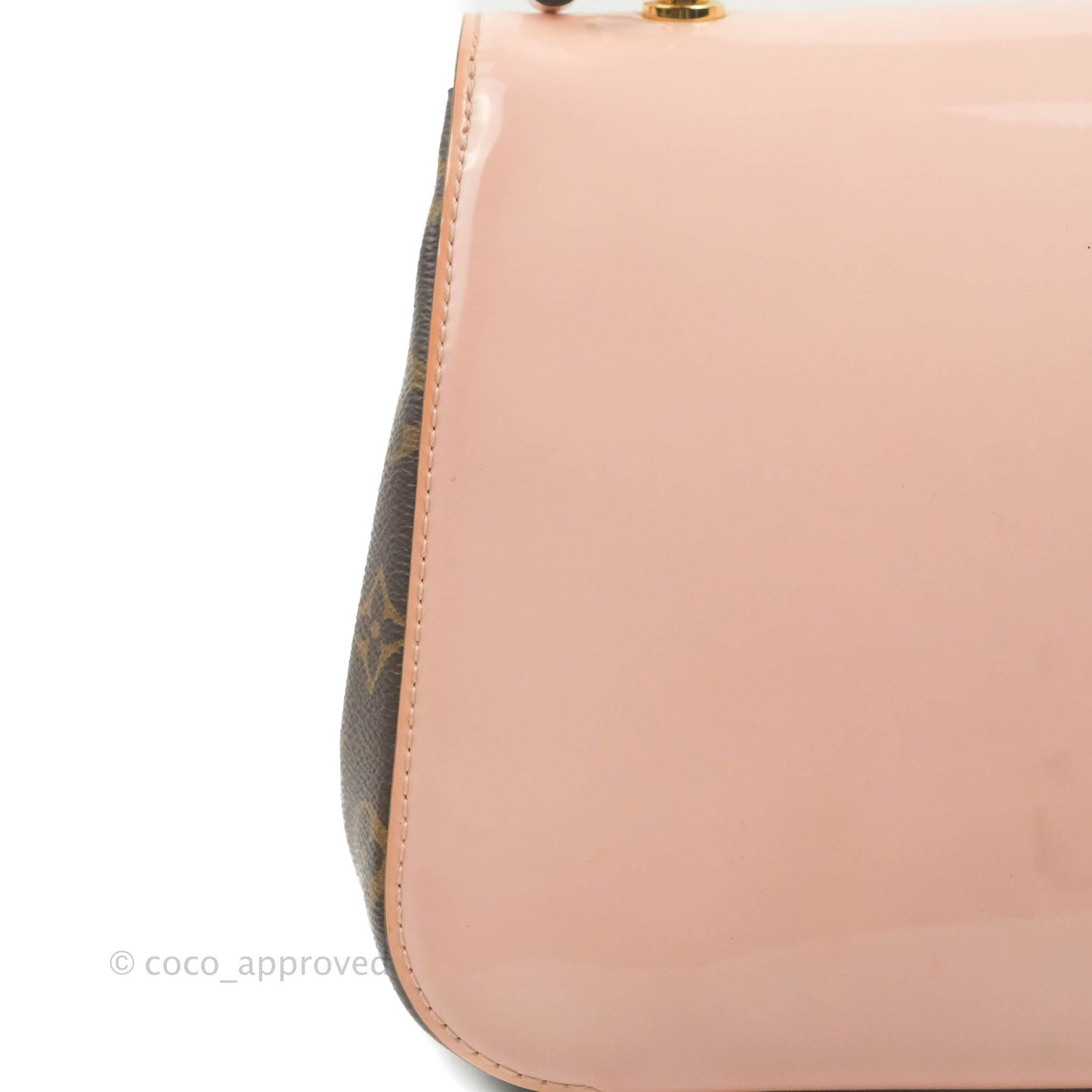 Louis Vuitton Cherrywood PM Handbag Patent Monogram Canvas