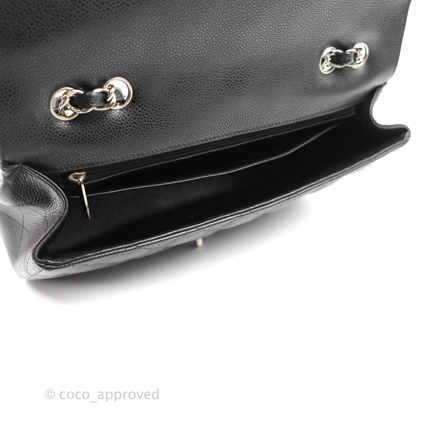 Chanel Jumbo Single Flap Black Caviar Silver Hardware
