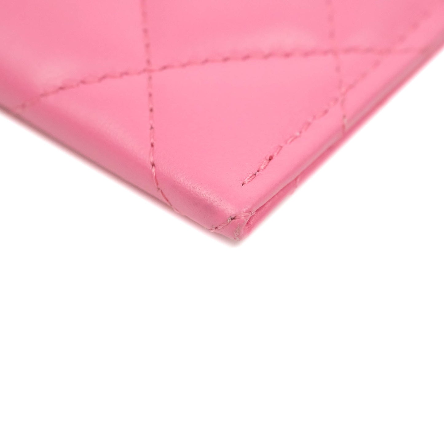 Chanel Classic Card Holder Pink Lambskin Rainbow Hardware