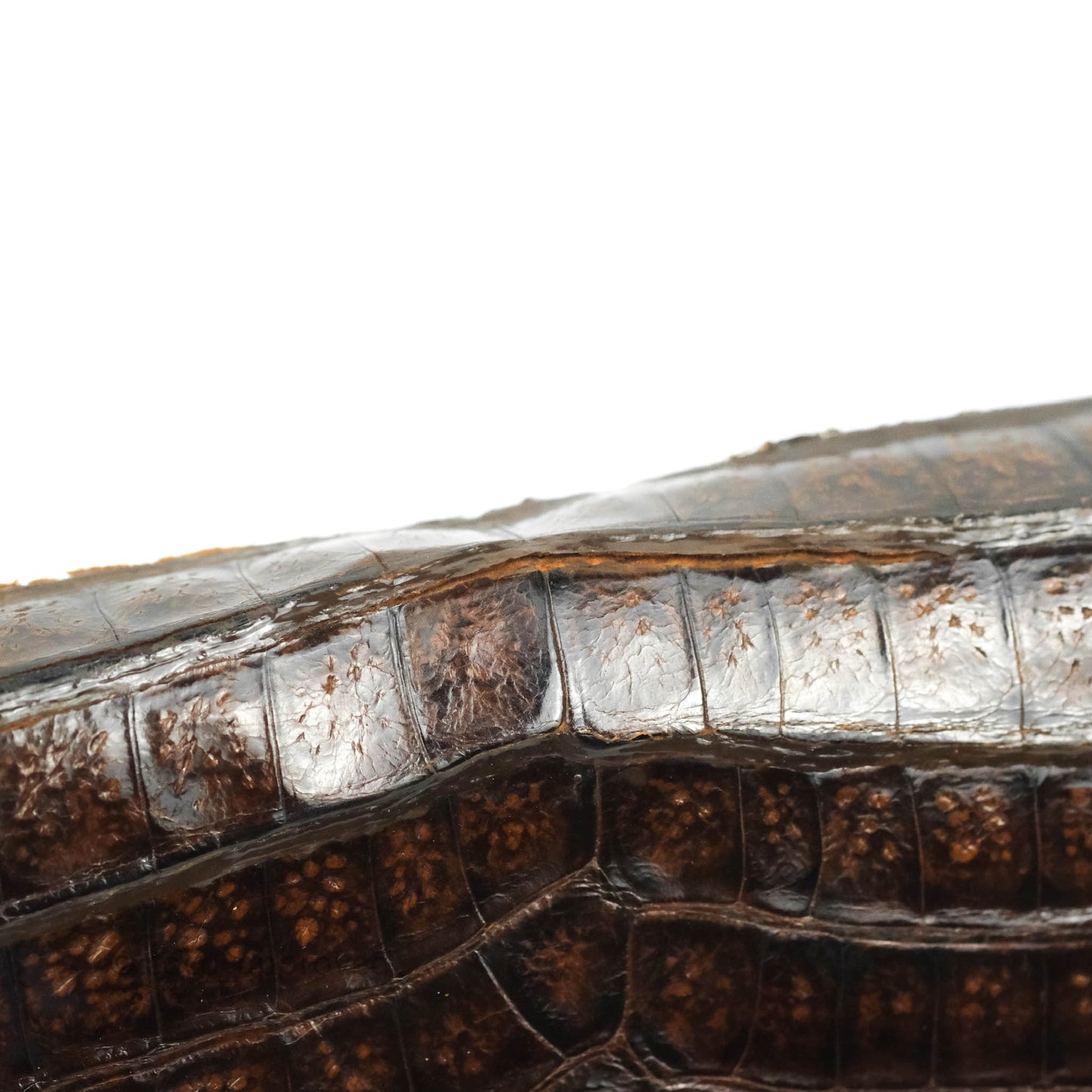 Chanel Vintage Brown Crocodile Leather Shoulder Bag Gold Hardware