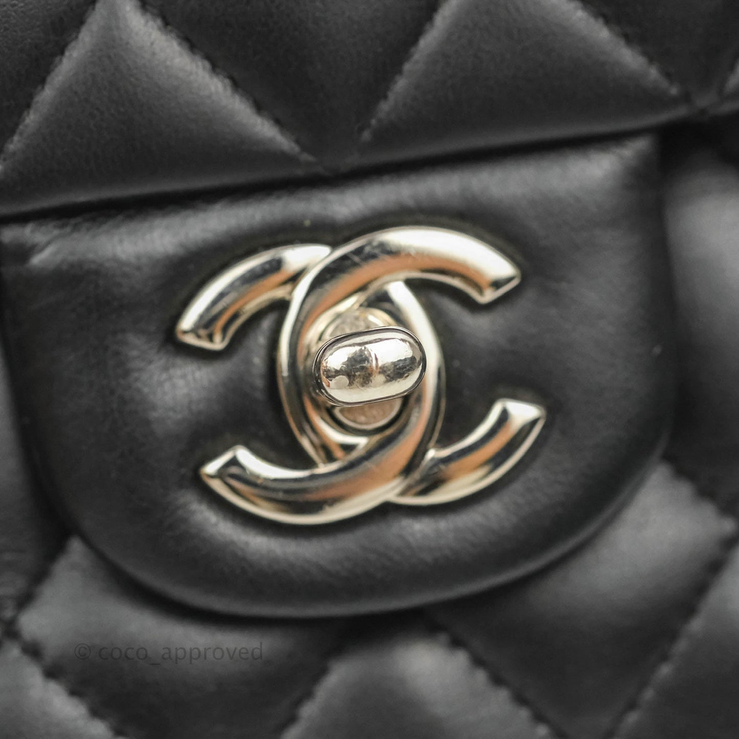 Chanel Small Classic Quilted Flap Black Lambskin Silver Hardware