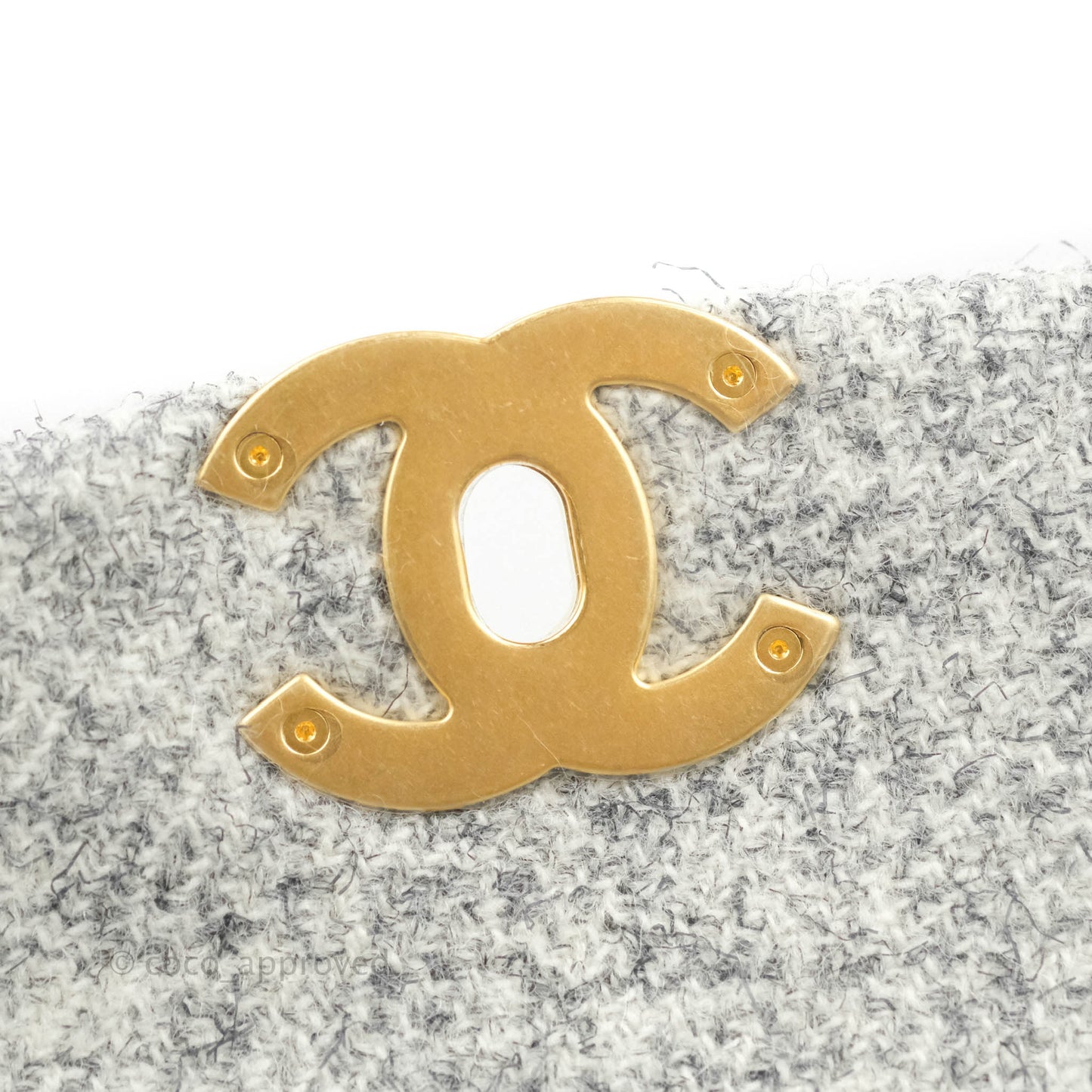 Chanel 19 Small Tweed Light Grey Mixed Hardware