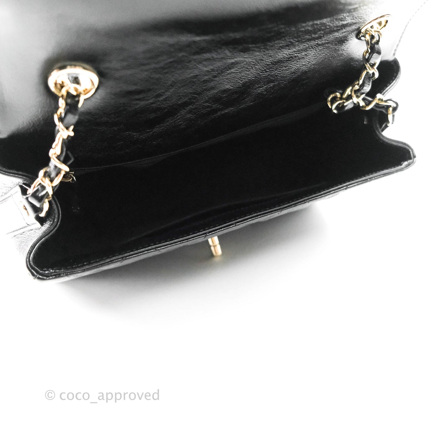 Chanel CC Flap Bag Quilted Shiny Aged Calfskin Gold Hardware