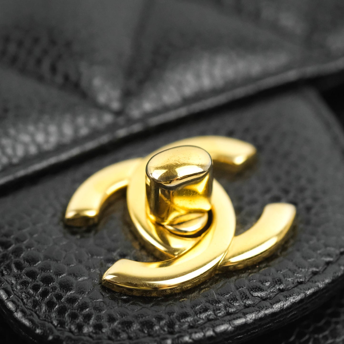 Chanel Classic M/L Medium Double Flap Black Caviar Gold Hardware
