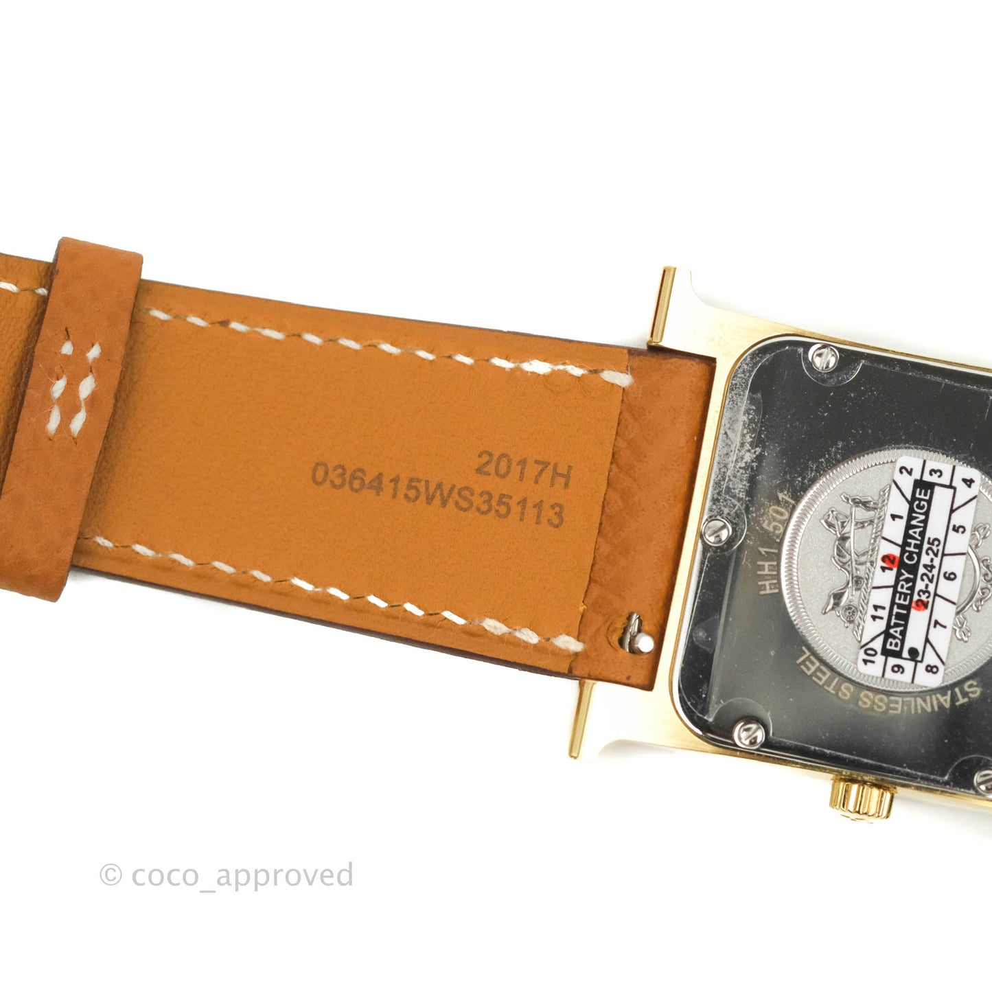 Hermès Heure H PM Watch Gold Epsom Gold Hardware