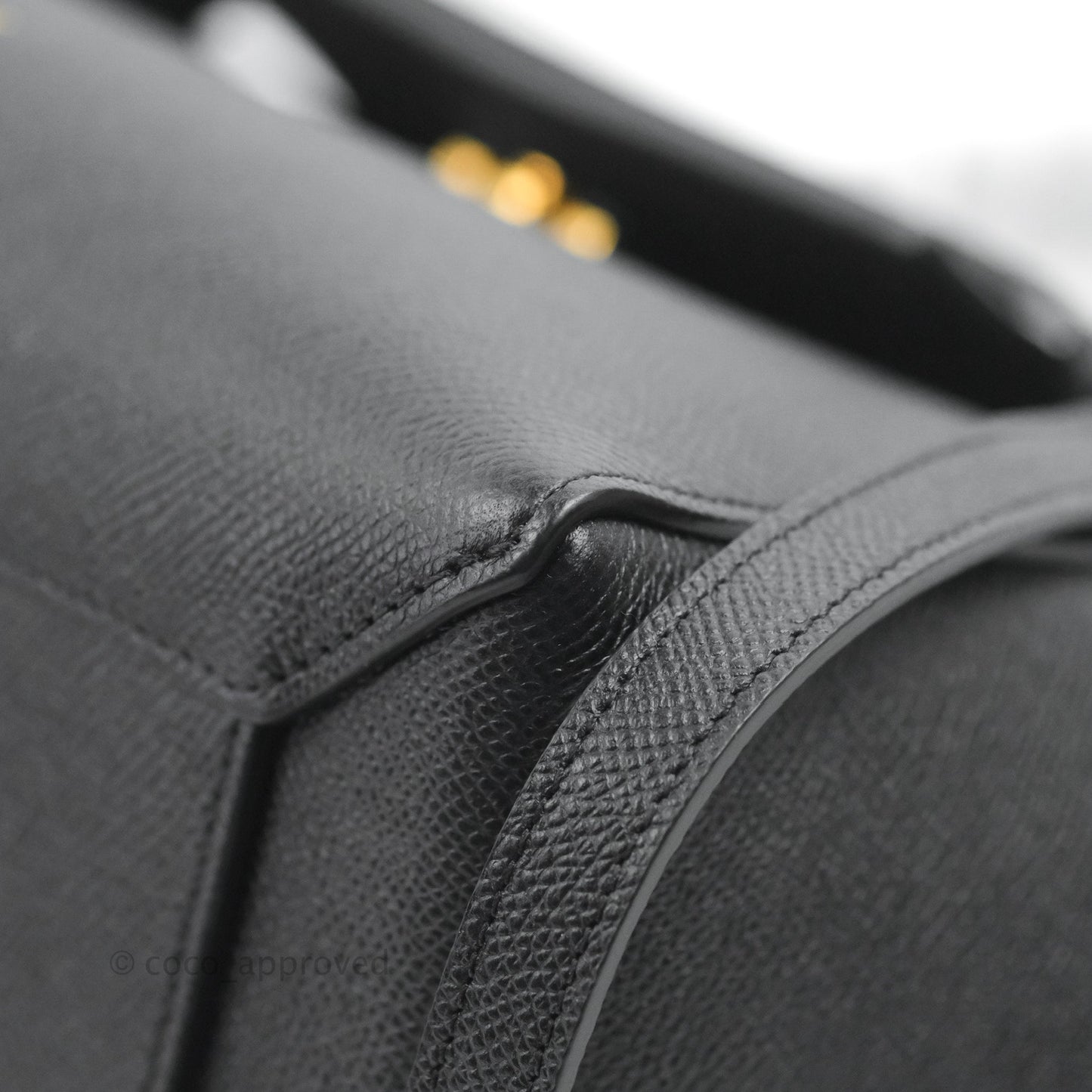 Celine Micro Belt Bag Dark Grey Grained Calfskin Gold Hardware