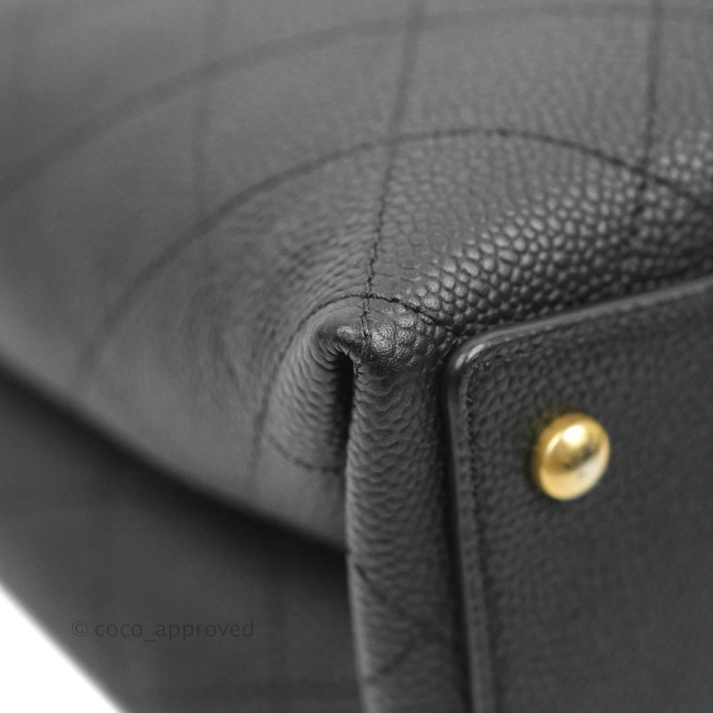 Chanel Black Grained Calfskin Drawstring Bucket Bag