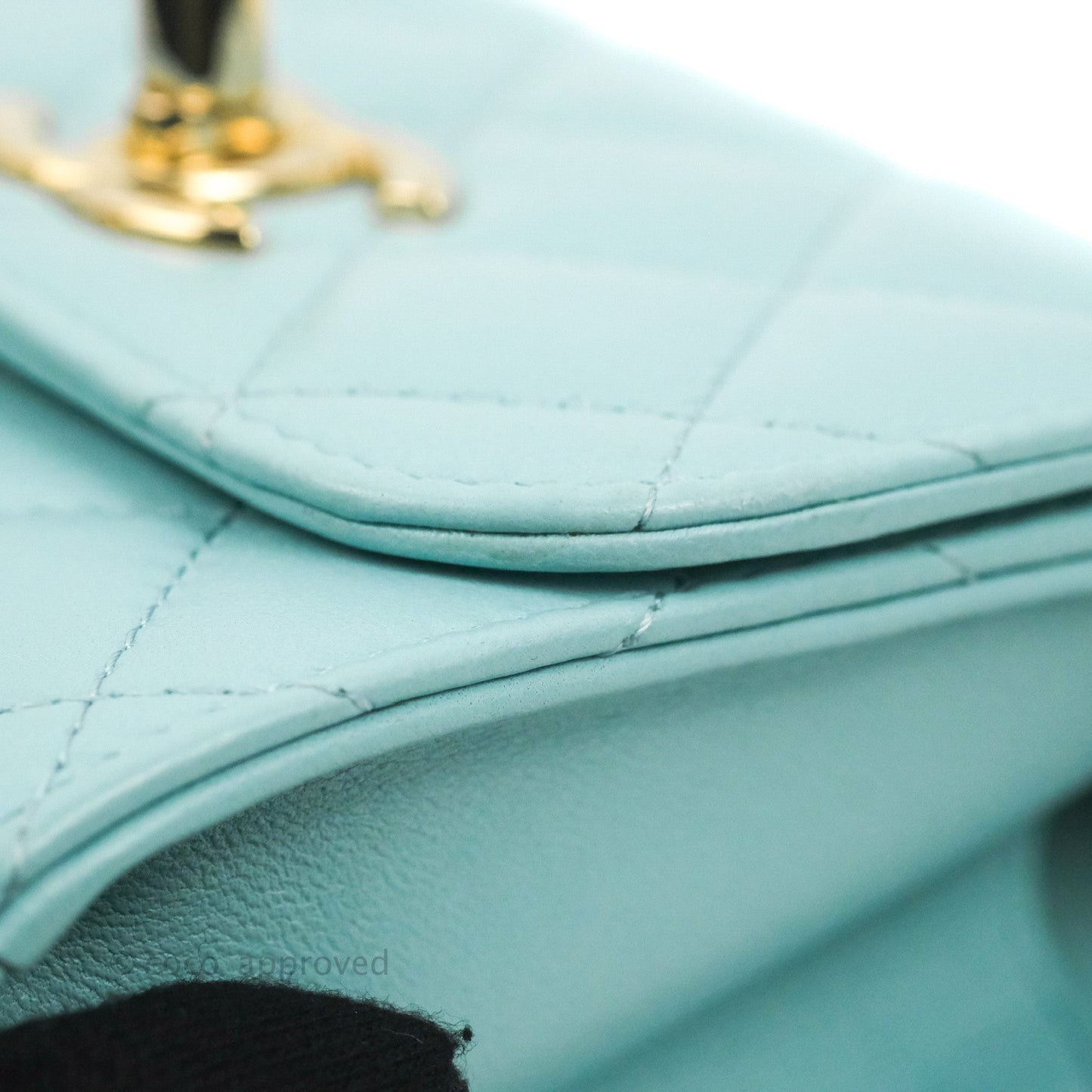 Chanel Mini Quilted Trendy CC Clutch With Chain Tiffany Blue Lambskin Gold Hardware