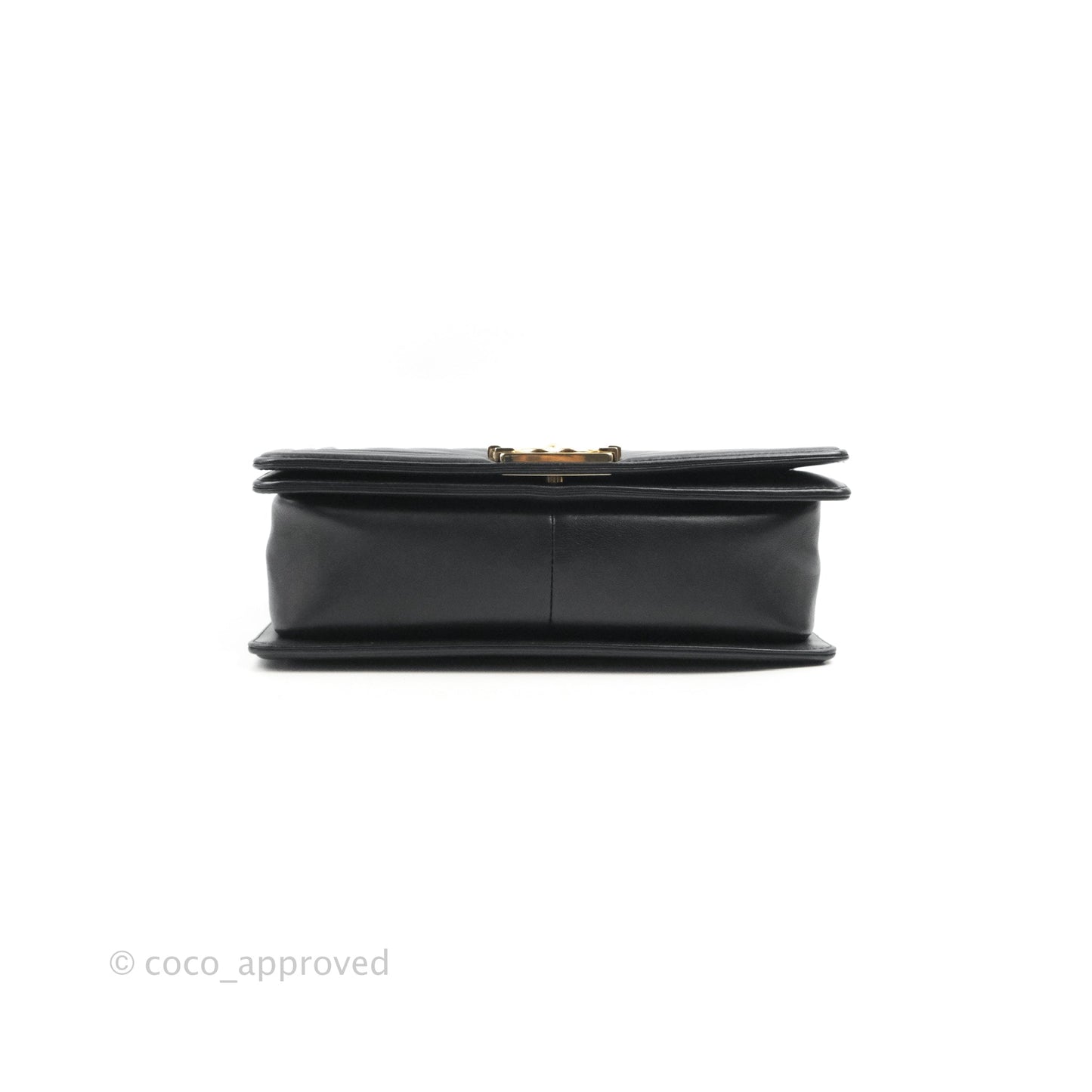 Chanel Chevron Medium Boy Black Calfskin Gold Hardware