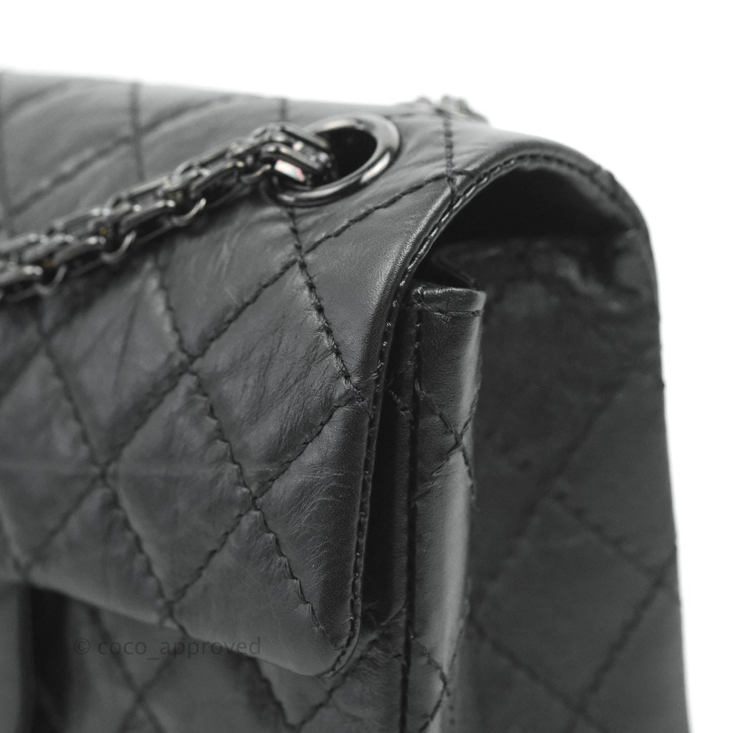 Chanel Mini Reissue 224 So Black Quilted Aged Calfskin Black Hardware