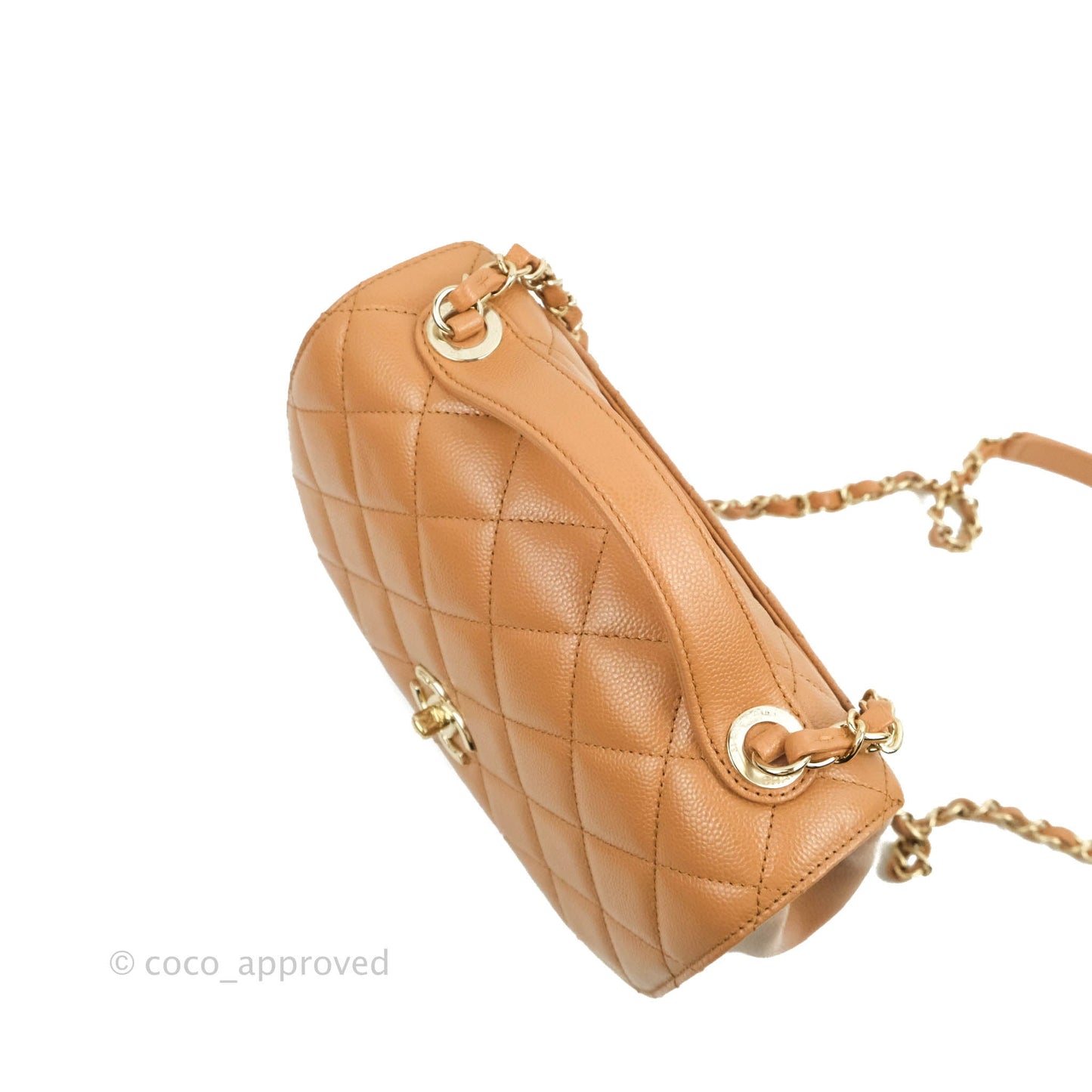 Chanel Quilted Medium Business Affinity Flap Caramel Caviar Gold Hardware 21P