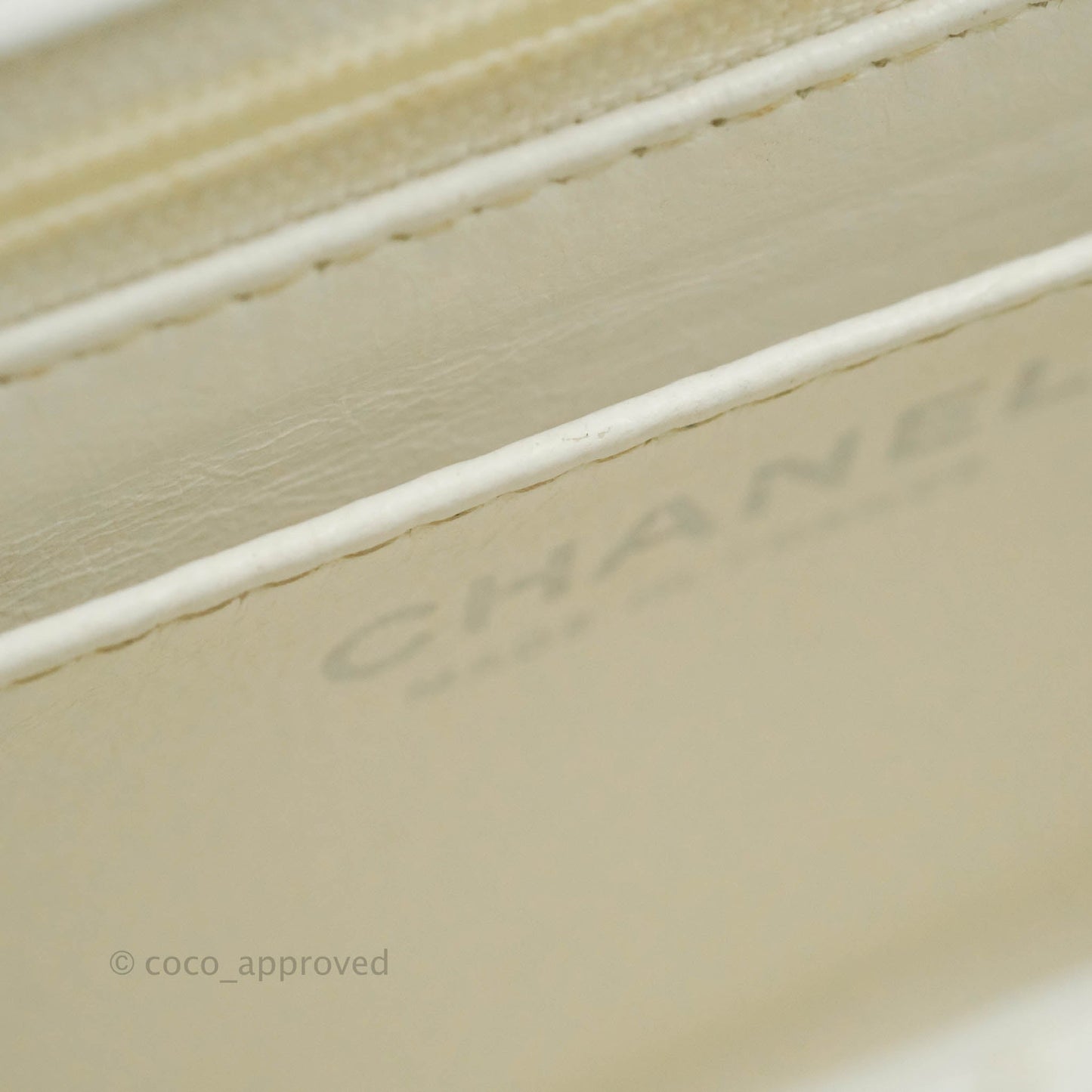 Chanel Quilted Vintage Mini Square Flap White Caviar Silver Hardware