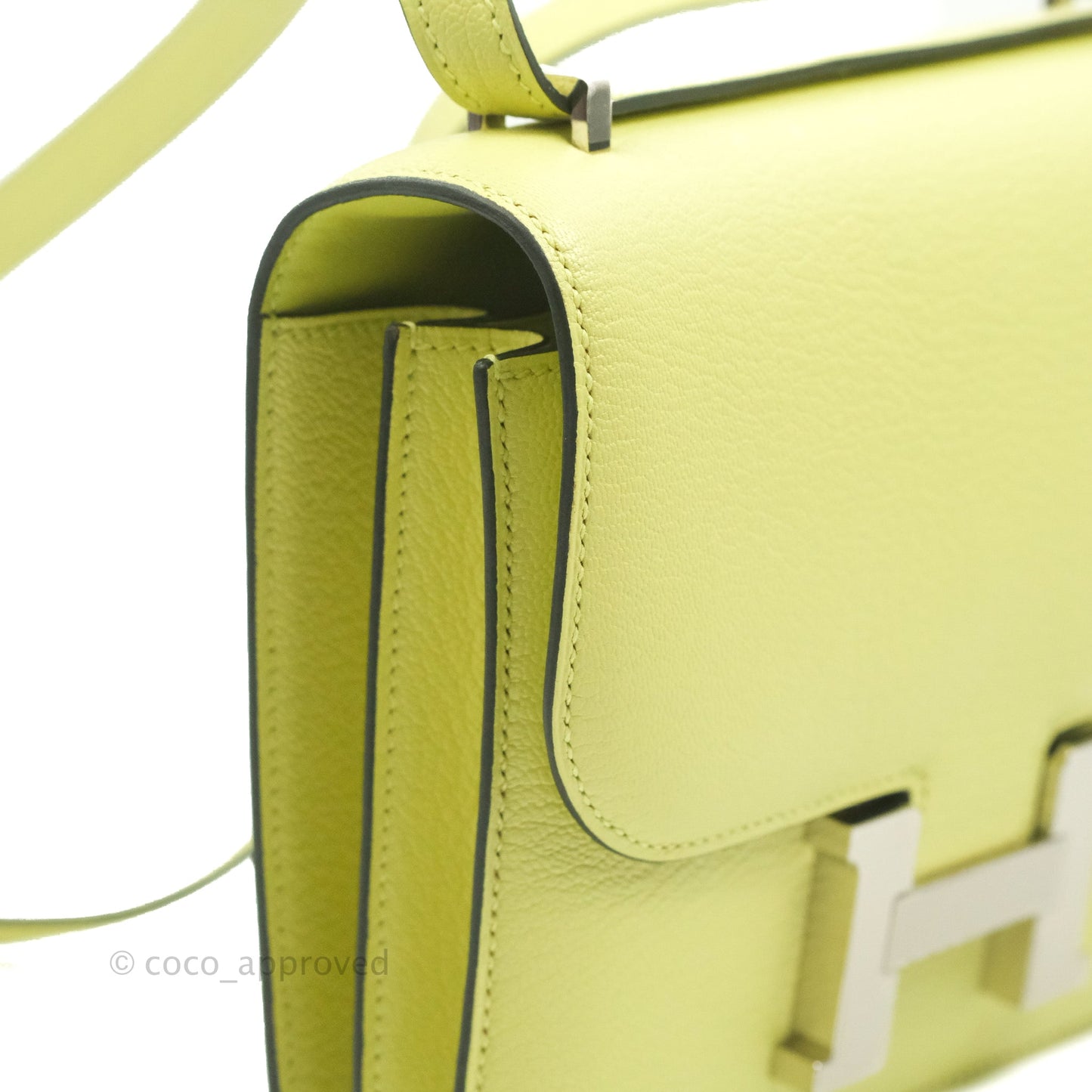 Hermès Constance Mini 18cm R9 Jaune Bourgeon Chevre Mysore Palladium Hardware