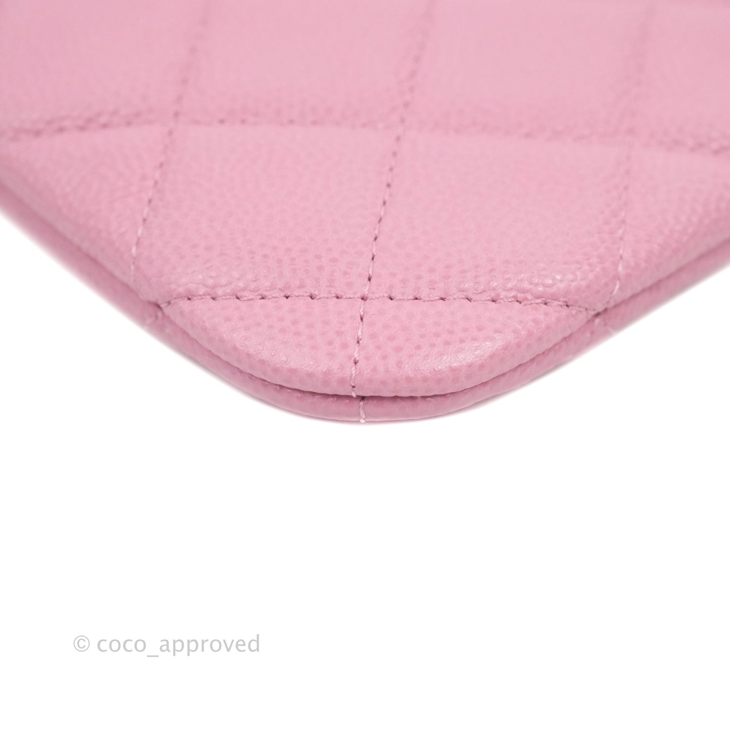 Chanel Quilted Mini O Case Light Pink Caviar Gold Hardware