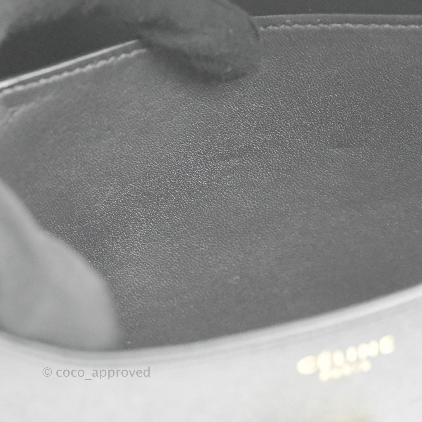 Celine Medium Classic Box Flap Dark Grey Liege Calfskin