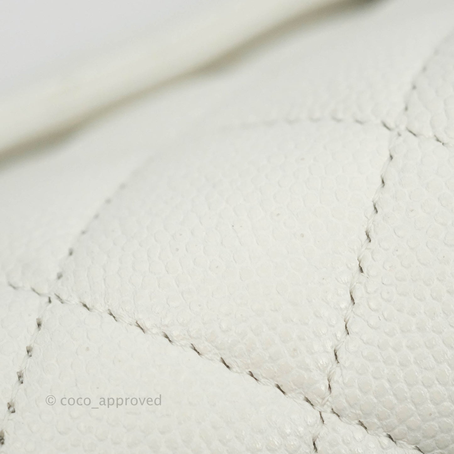 Chanel Small S/M Classic Quilted Flap White Caviar Gold Hardware