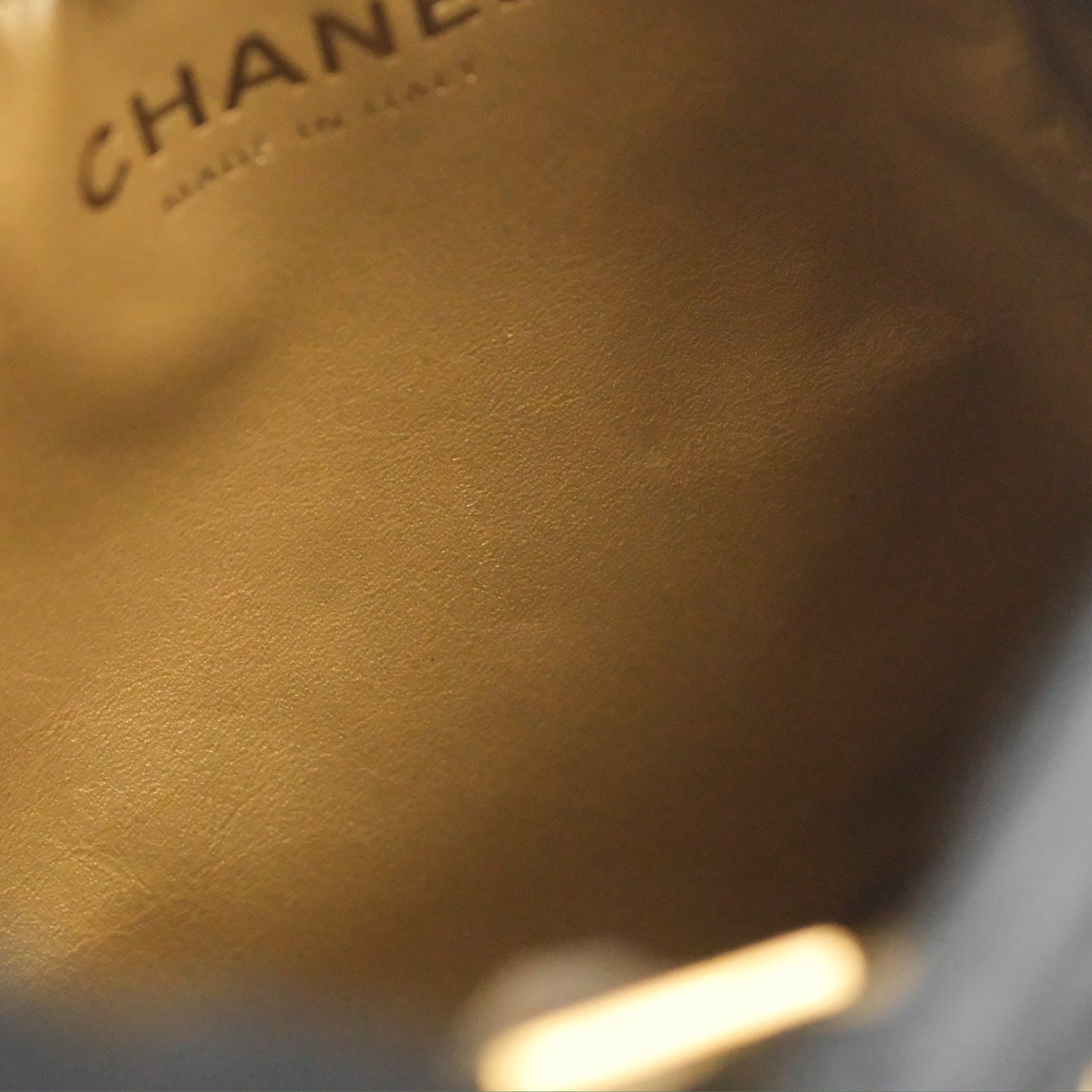 Chanel Pearl Crush Bucket Bag Black Lambskin Aged Gold Hardware 22S