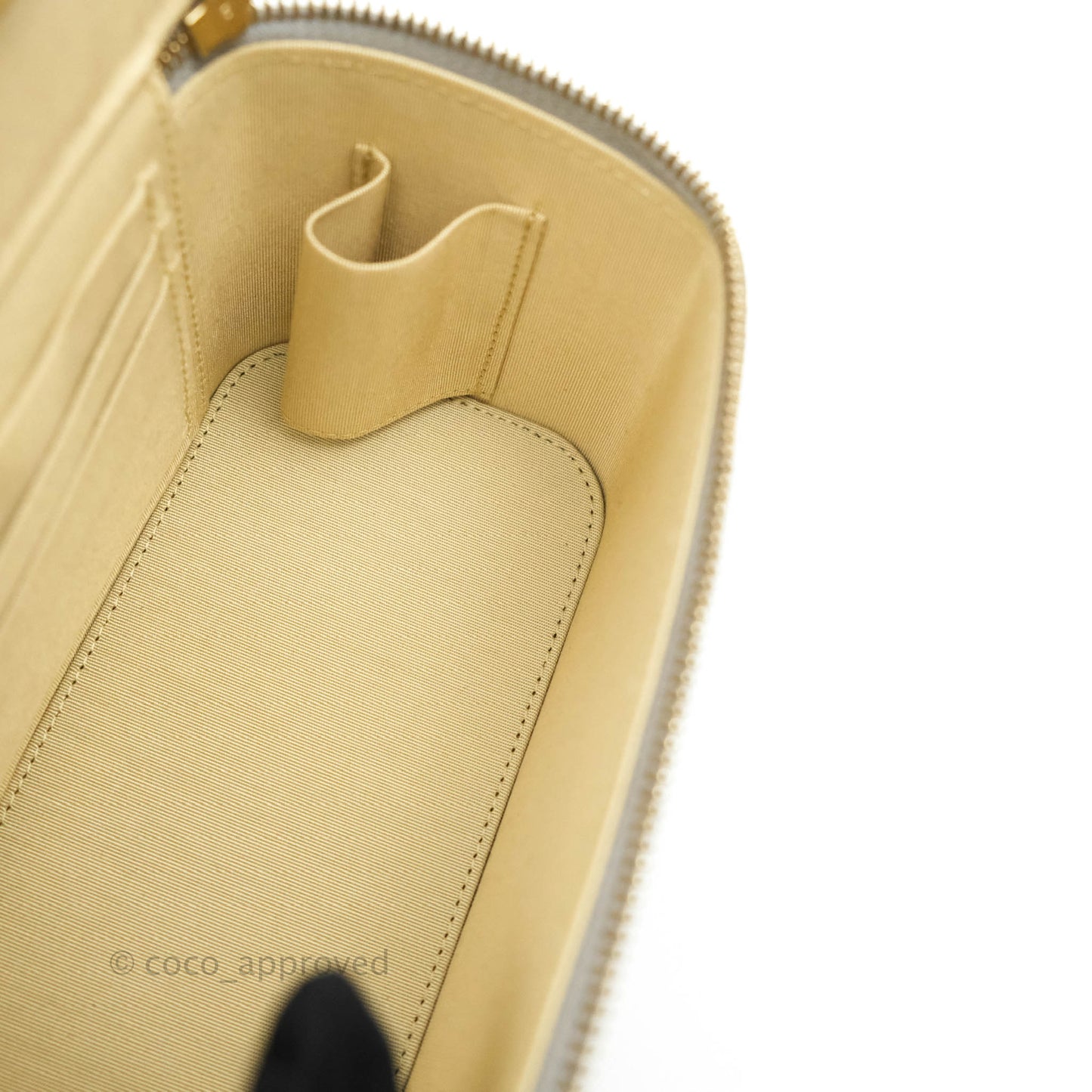 Chanel Vanity with Pearl Crush Chain Grey Lambskin Aged Gold Hardware