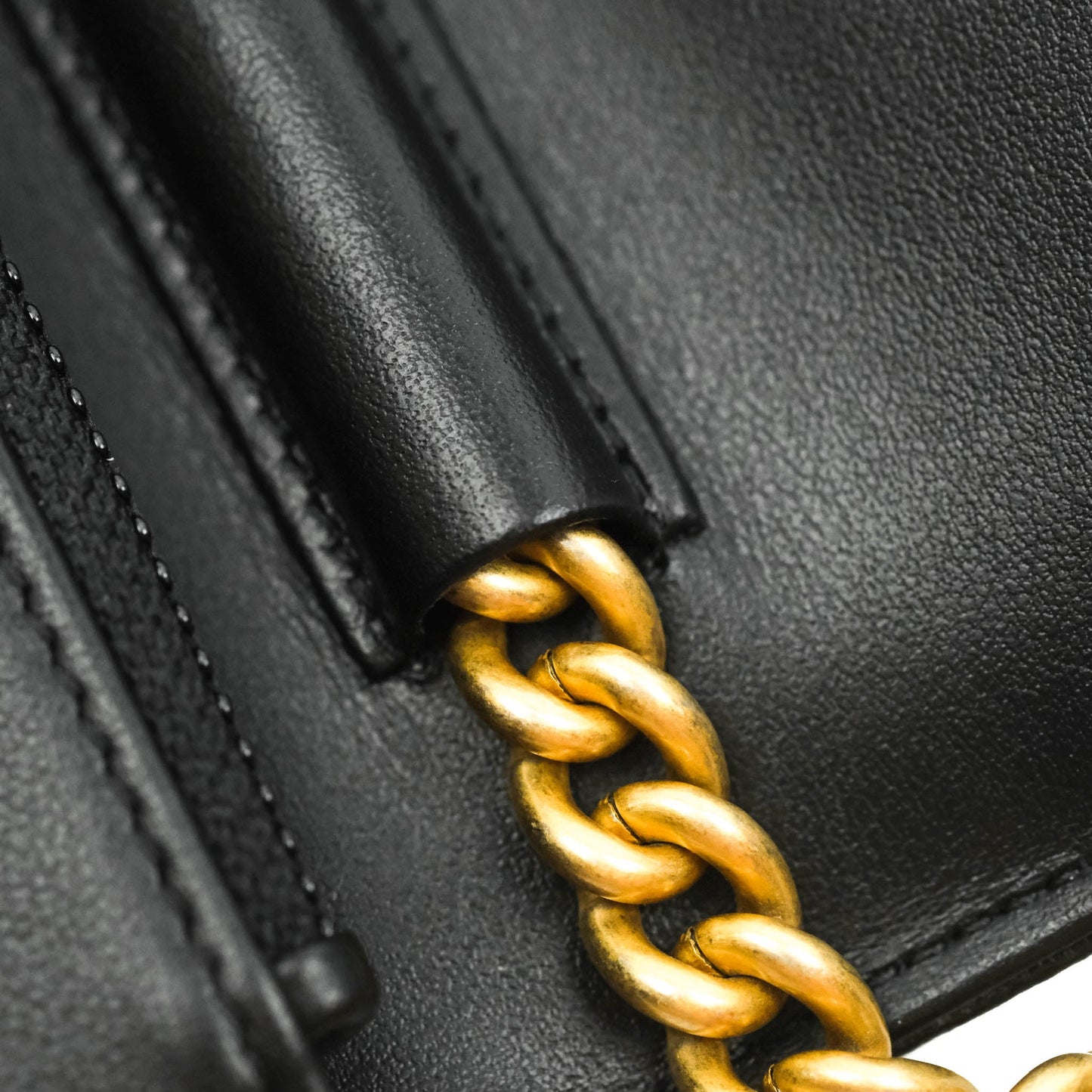 Chanel Quilted Boy Wallet on Chain WOC Black Caviar Aged Gold Hardware