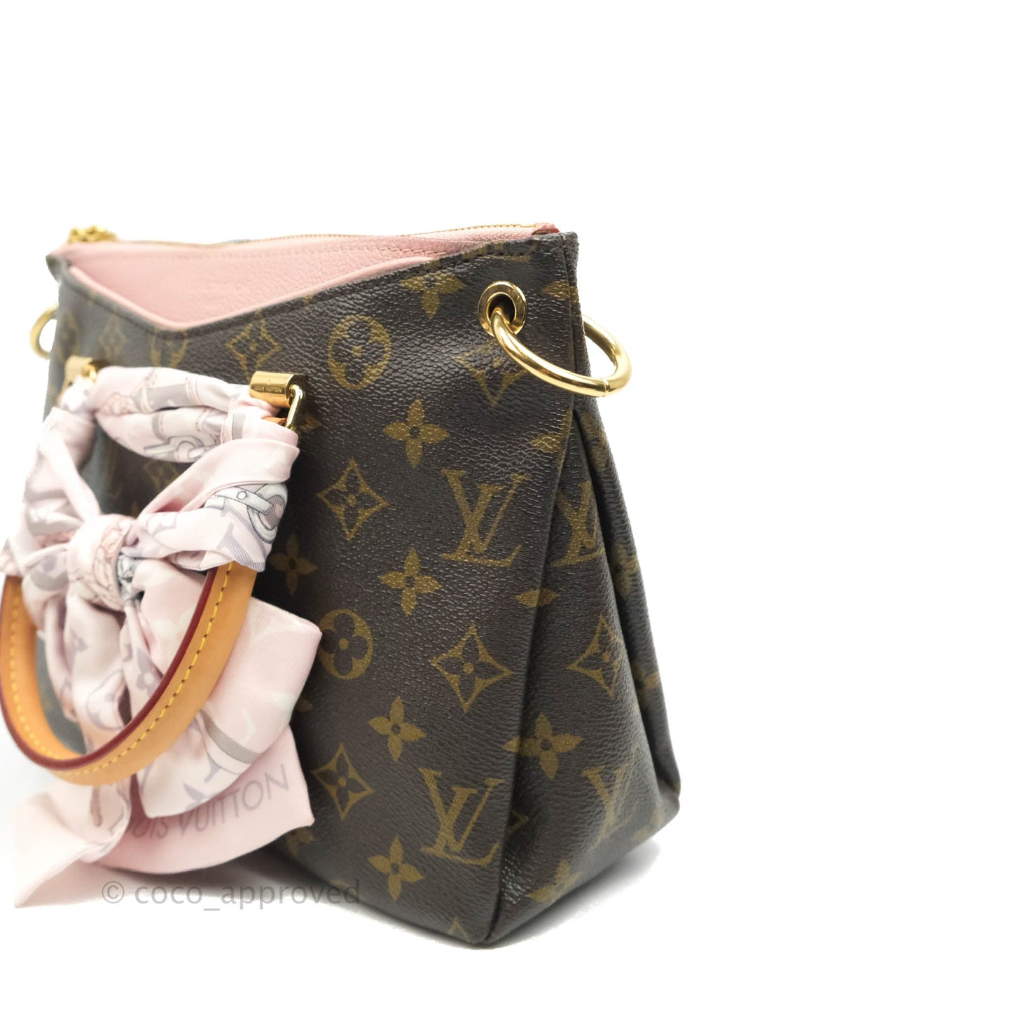 LV Pallas BB Pink Monogram Canvas Shoulder Bag With Twilly