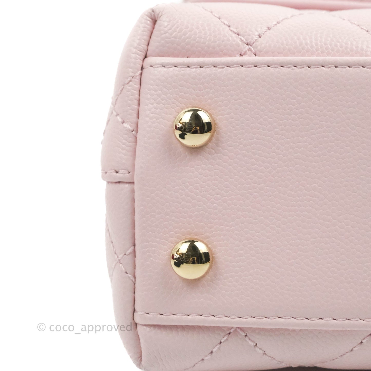 Chanel Mini Coco Handle Quilted Light Pink Caviar Gold Hardware