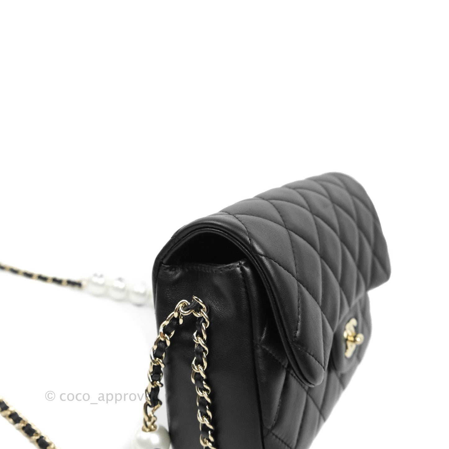 Chanel Quilted Small My Precious Flap Black Lambskin Gold Hardware