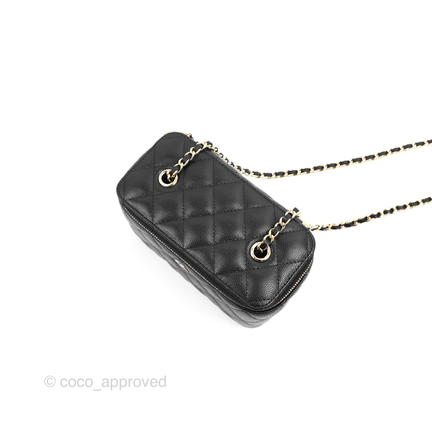 Chanel Classic Vanity with Chain Black Caviar Gold Hardware