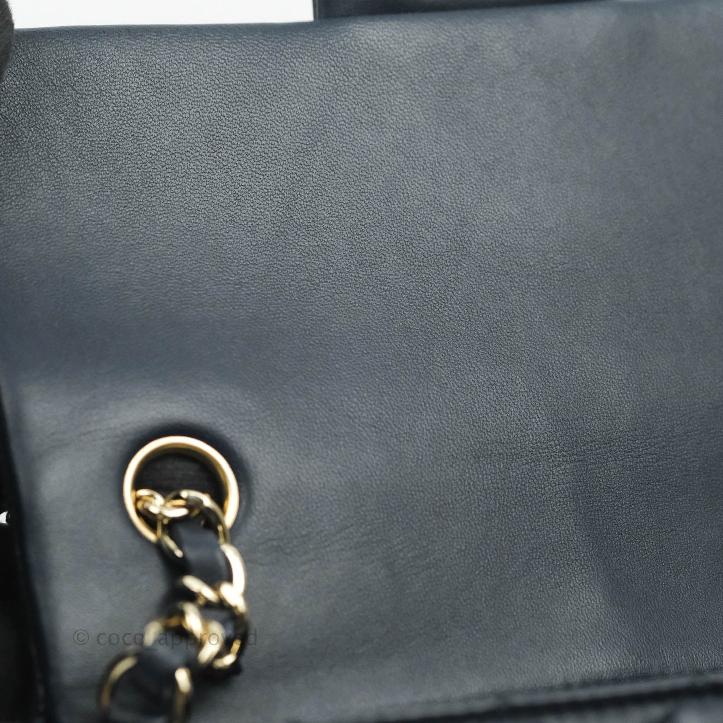Chanel Quilted Mini Rectangular Flap Navy Lambskin Gold Hardware