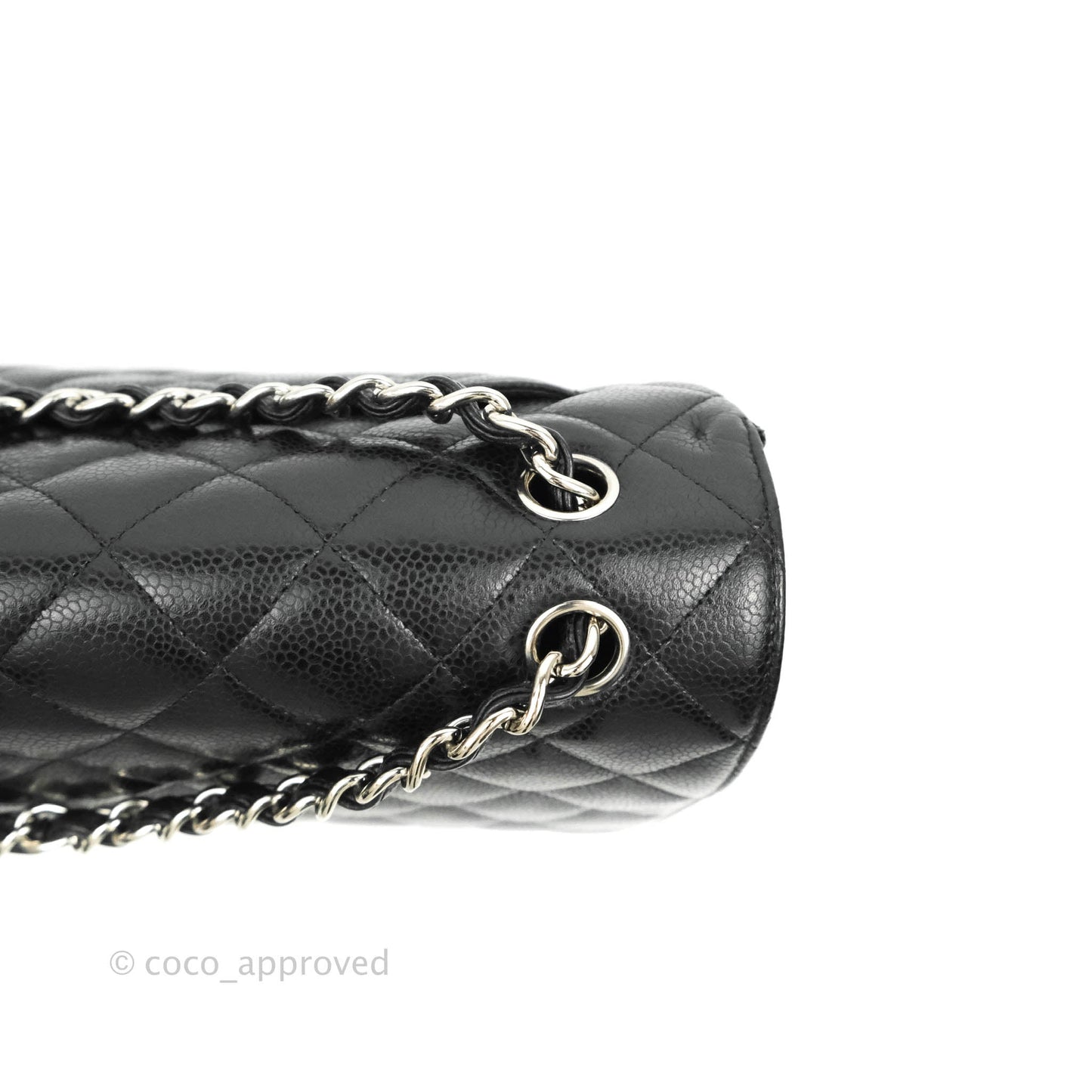 Chanel Quilted Maxi Single Flap Black Caviar Silver Hardware