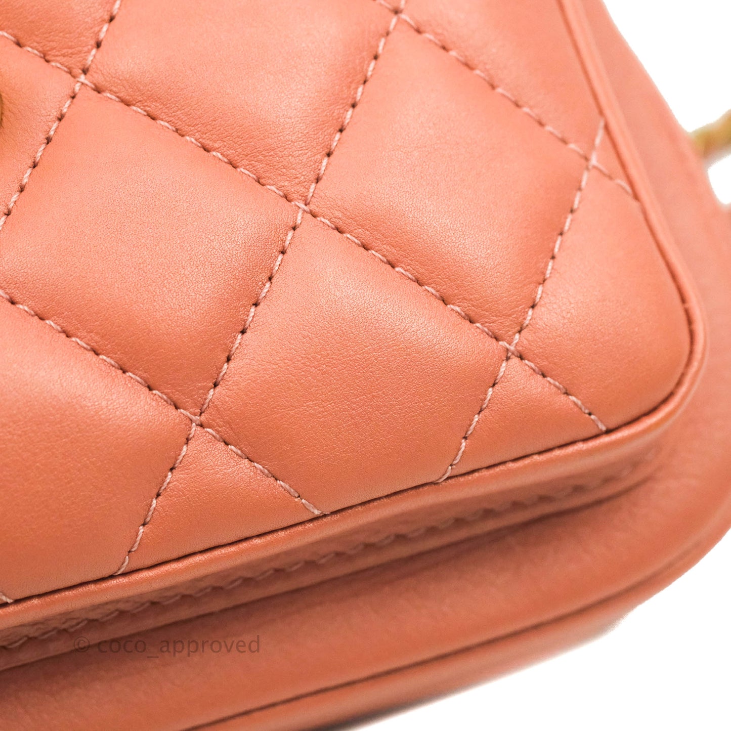 Chanel Mini Flap Bag With Top Handle Pink Lambskin Gold Hardware 20C