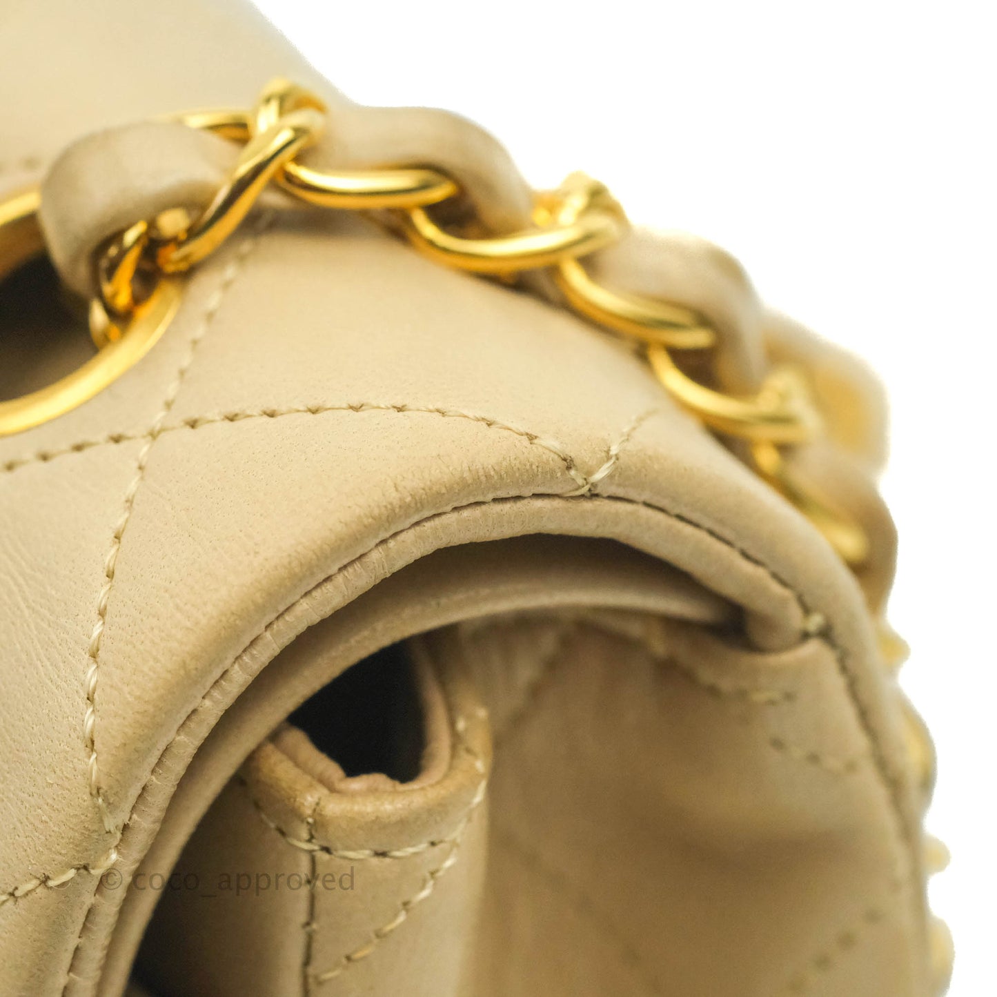 Chanel Classic Vintage Small Flap Beige Lambskin 24K Gold Hardware